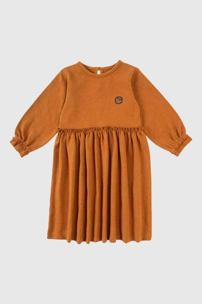 Organic Cotton Ruffle Dress - Copper