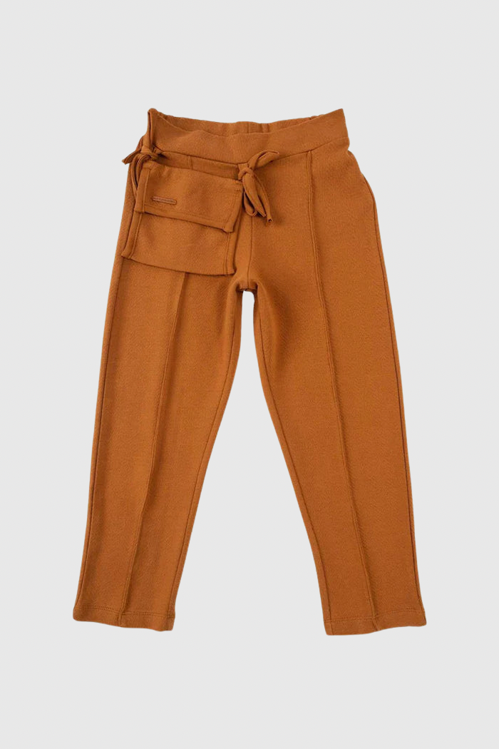 Organic Cotton Kids Pant with Pocket - Copper