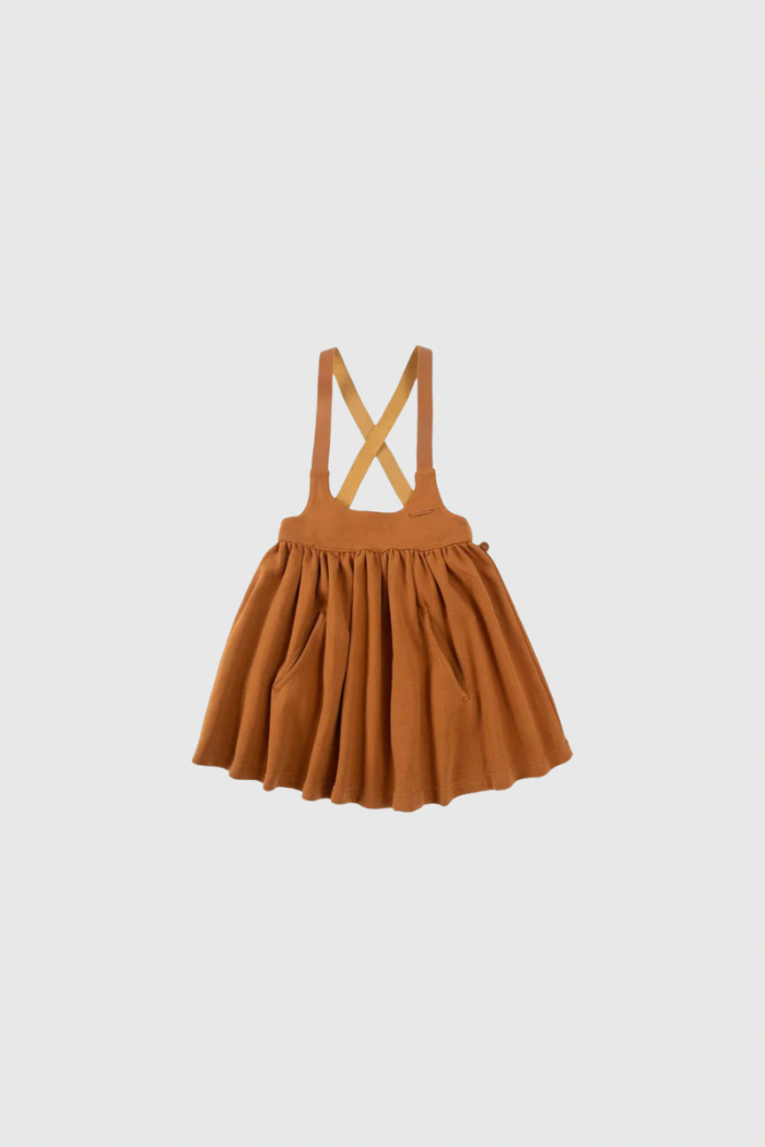 Organic Cotton Gilet Dress - Copper