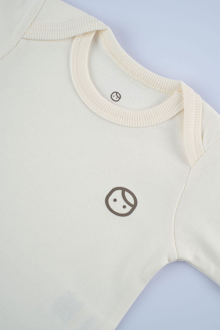 Organic Cotton Long Sleeve Bodysuit with Snaps - White | Gentle