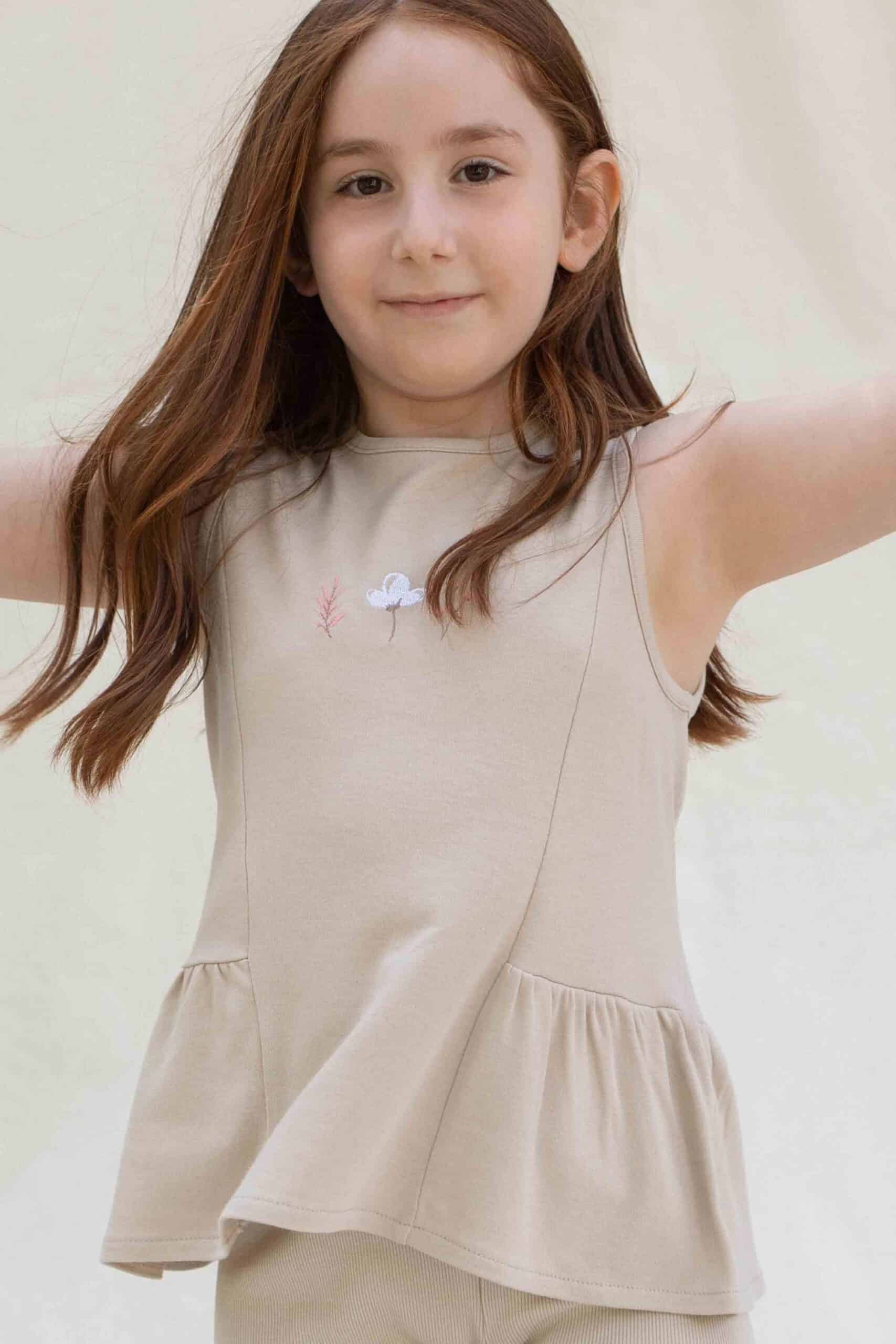 Bamboo Ruffled Blouse - Beige | Babywear | Soft & Stylish