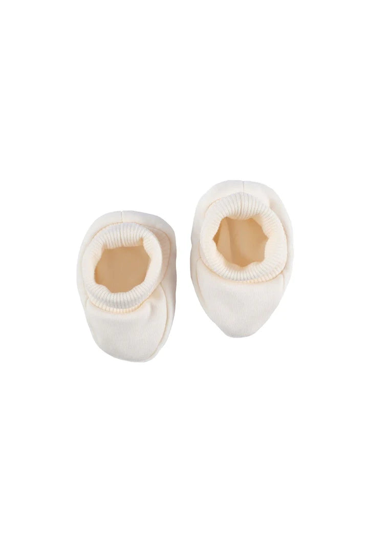 Organic Cotton Newborn Bootie in White | Soft, Safe, and Snug