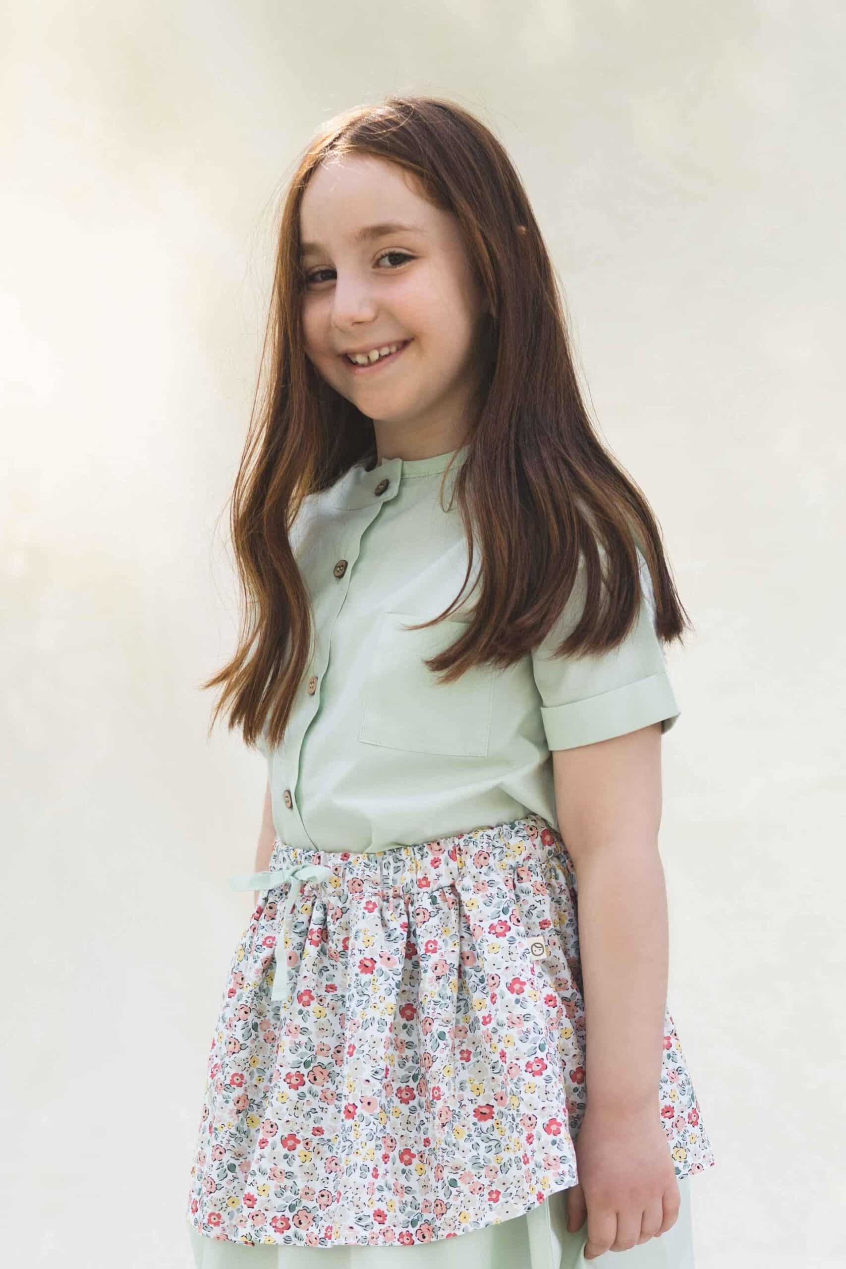 Organic Cotton Short Sleeve Shirt for Kids - Green & Comfortable