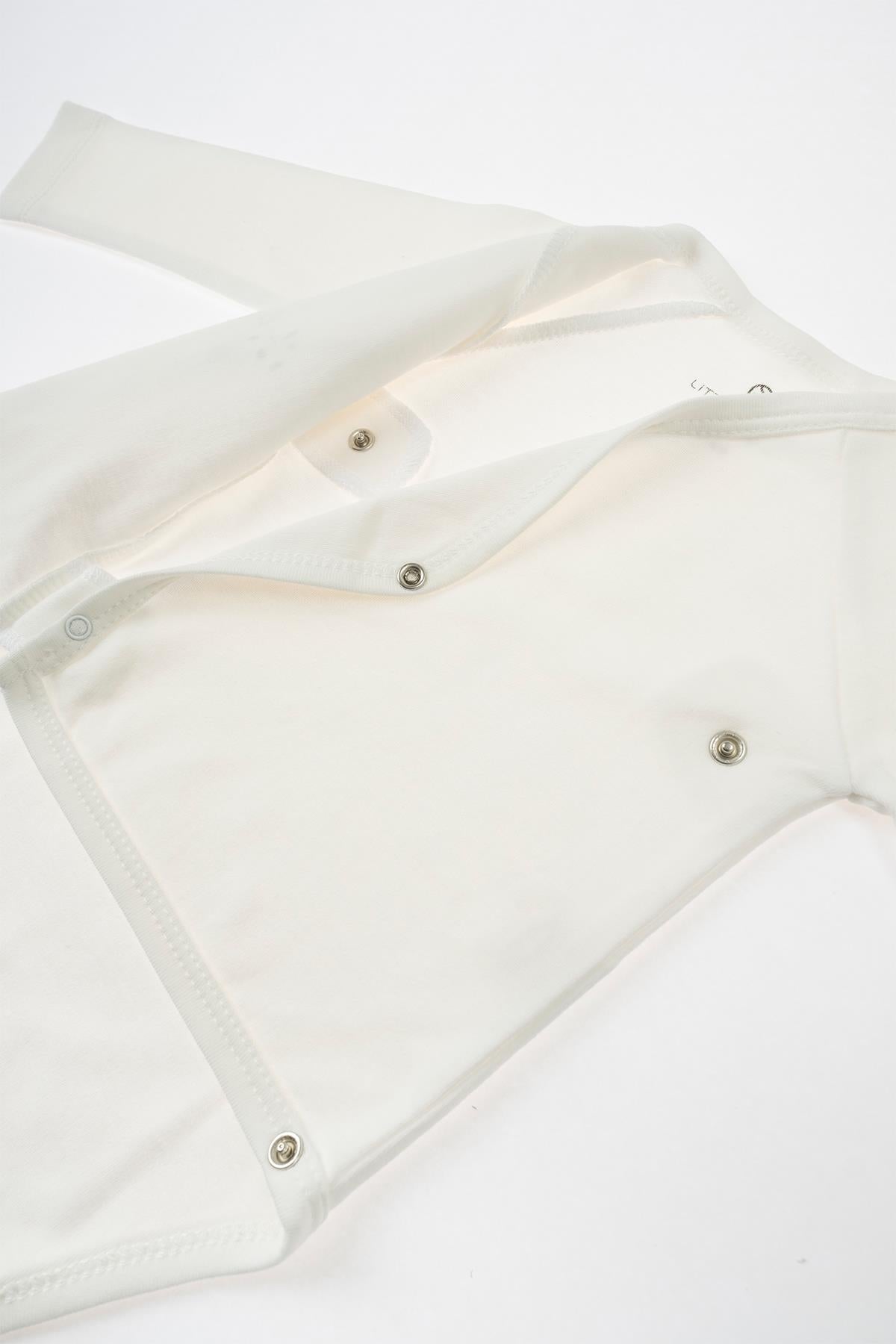 Organic Cotton Long Sleeve Side Snap Bodysuit - White | Soft & Gentle for Babies