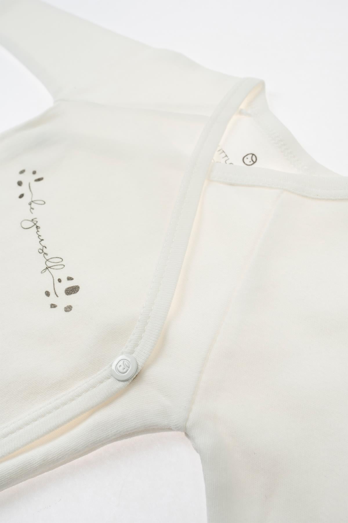 Organic Cotton Long Sleeve Side Snap Bodysuit - White | Soft & Gentle for Babies