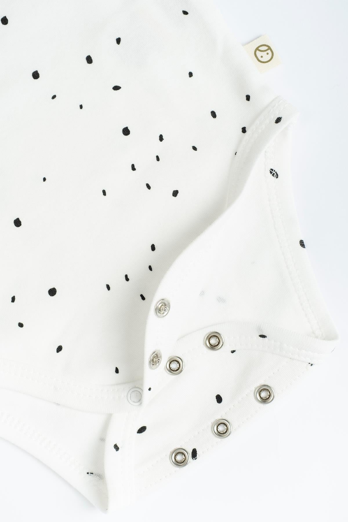Long Sleeve Quilted Ruffle Organic Cotton Bodysuit - White Cosmos