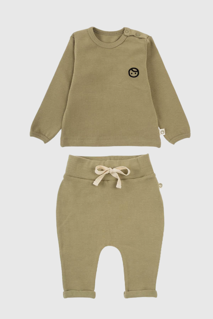 Organic Cotton Baby Set - Khaki | Perfect for Seasonal Transitions