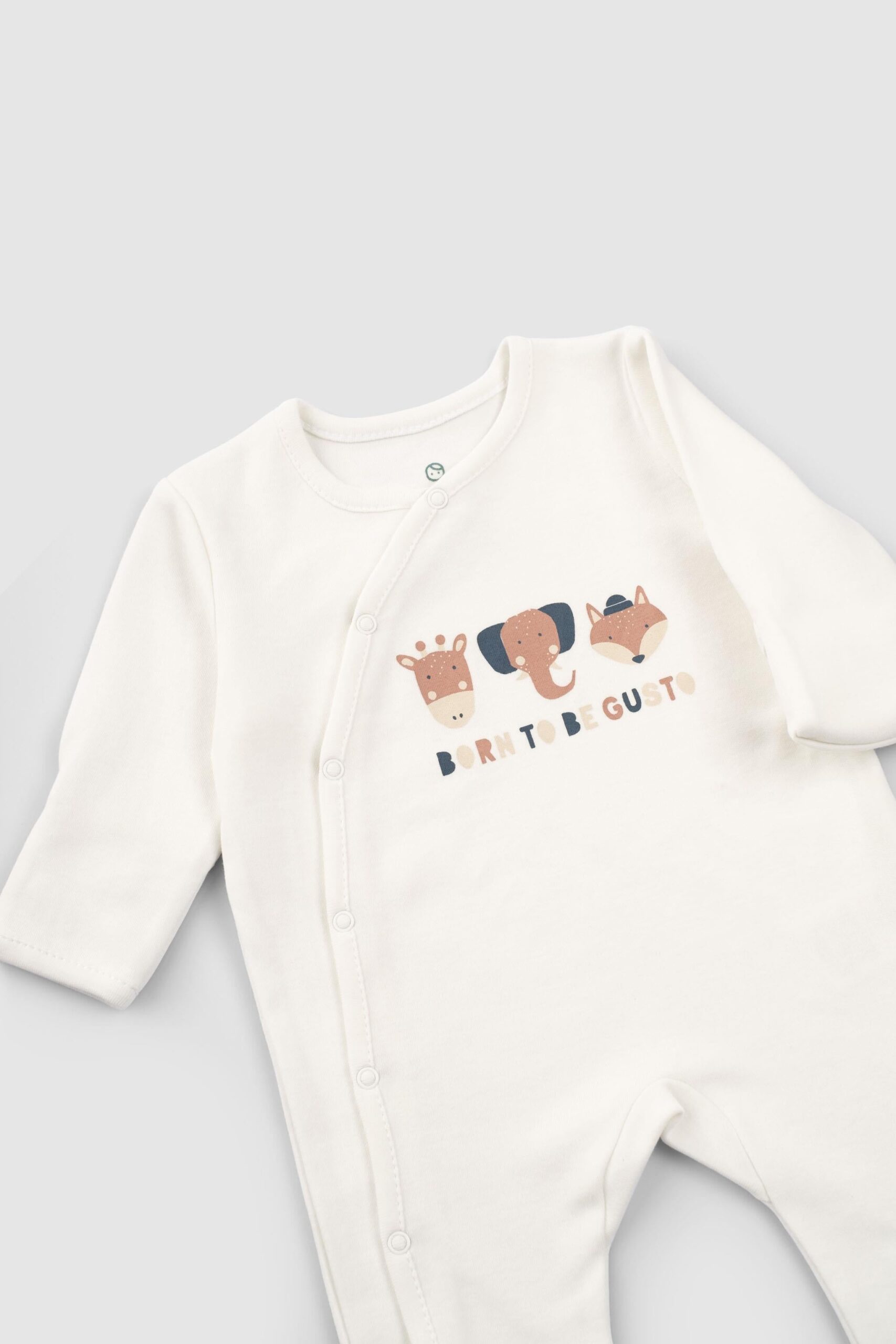 Organic Cotton Footed Onesie Set with Animal Print (2-Pack)