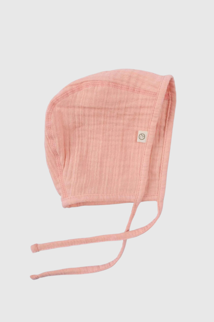 Organic Cotton Muslin British Baby Hat in Pink - Soft and Stylish