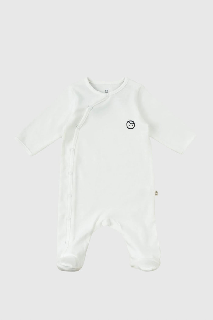 Organic Cotton Footed Onesie - White | Breathable