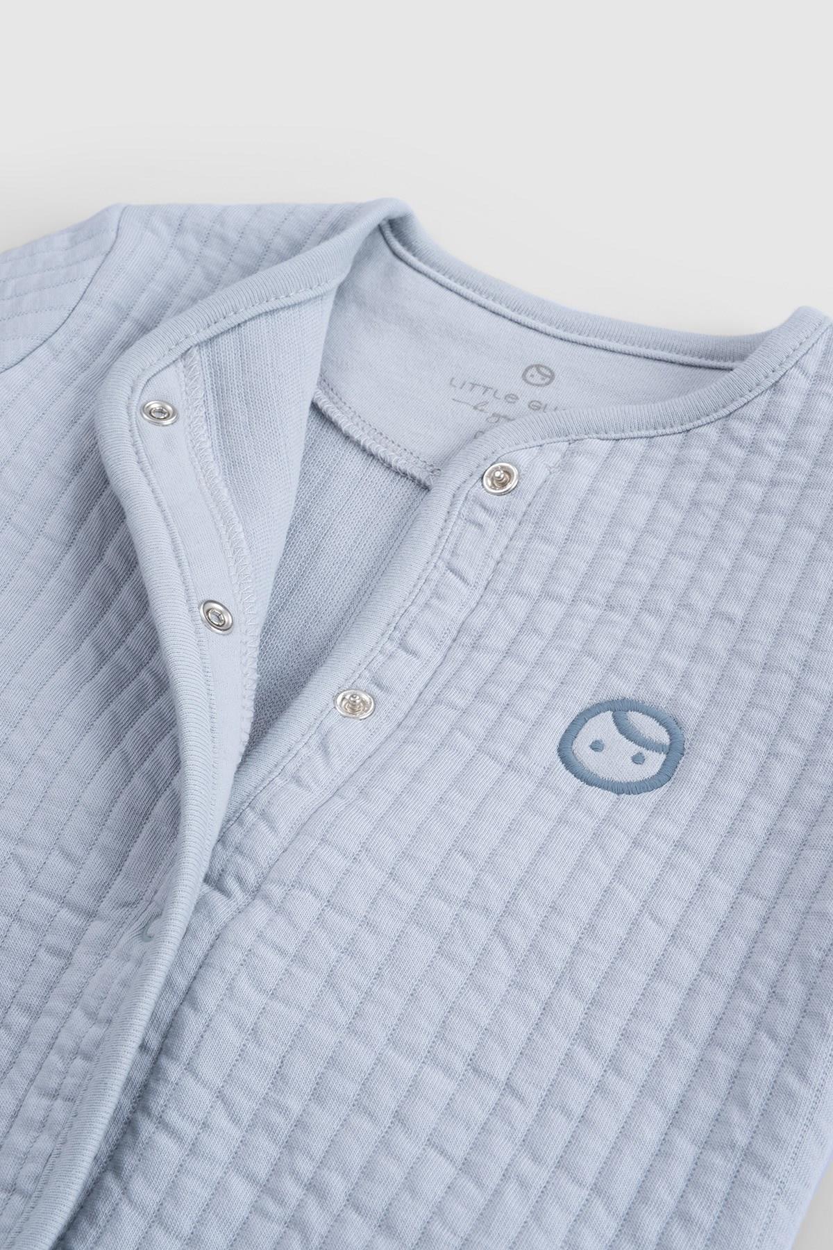 Organic Cotton Quilted Baby Tracksuit Set - Blue