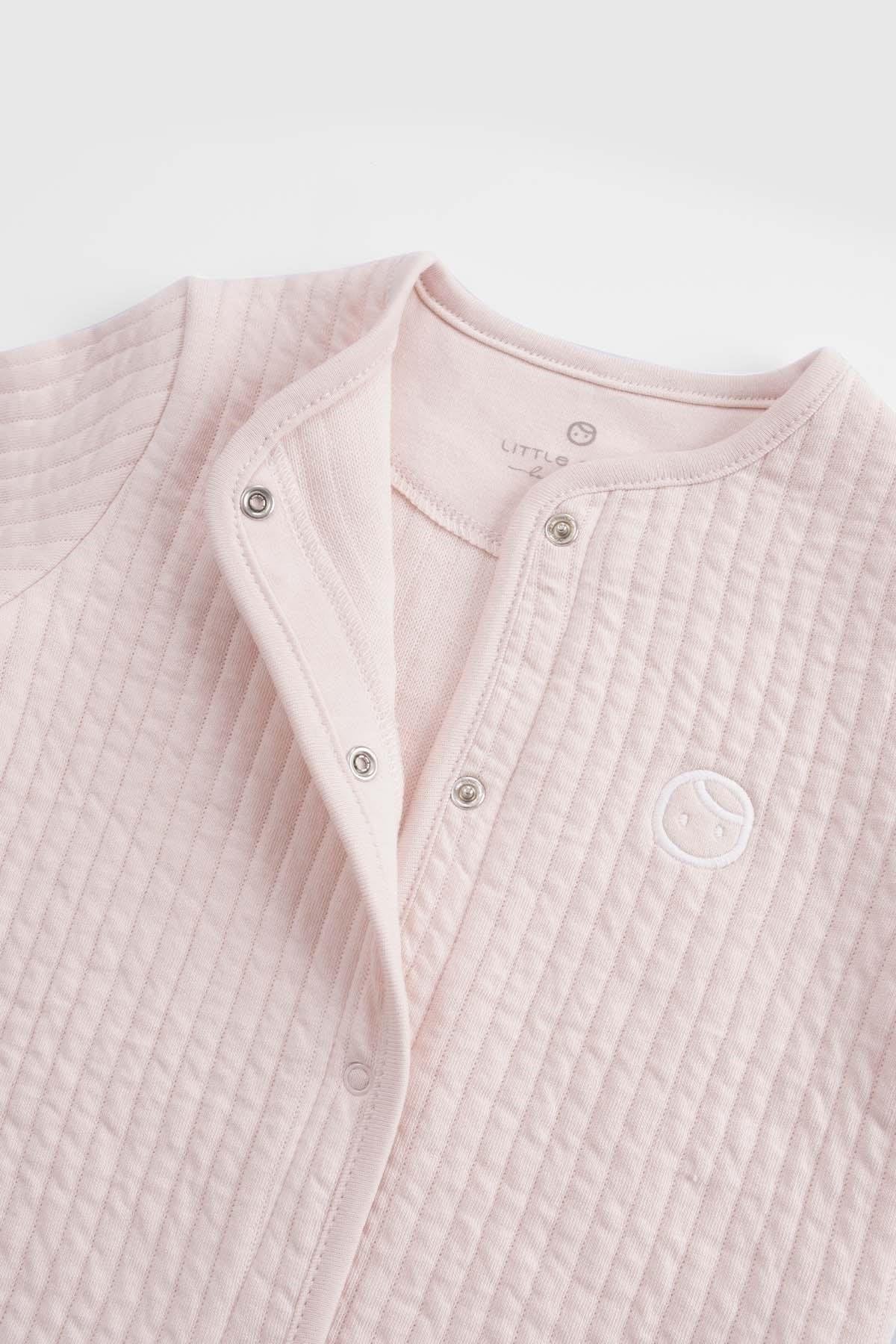 Organic Cotton Quilted Baby Tracksuit Set - Pink