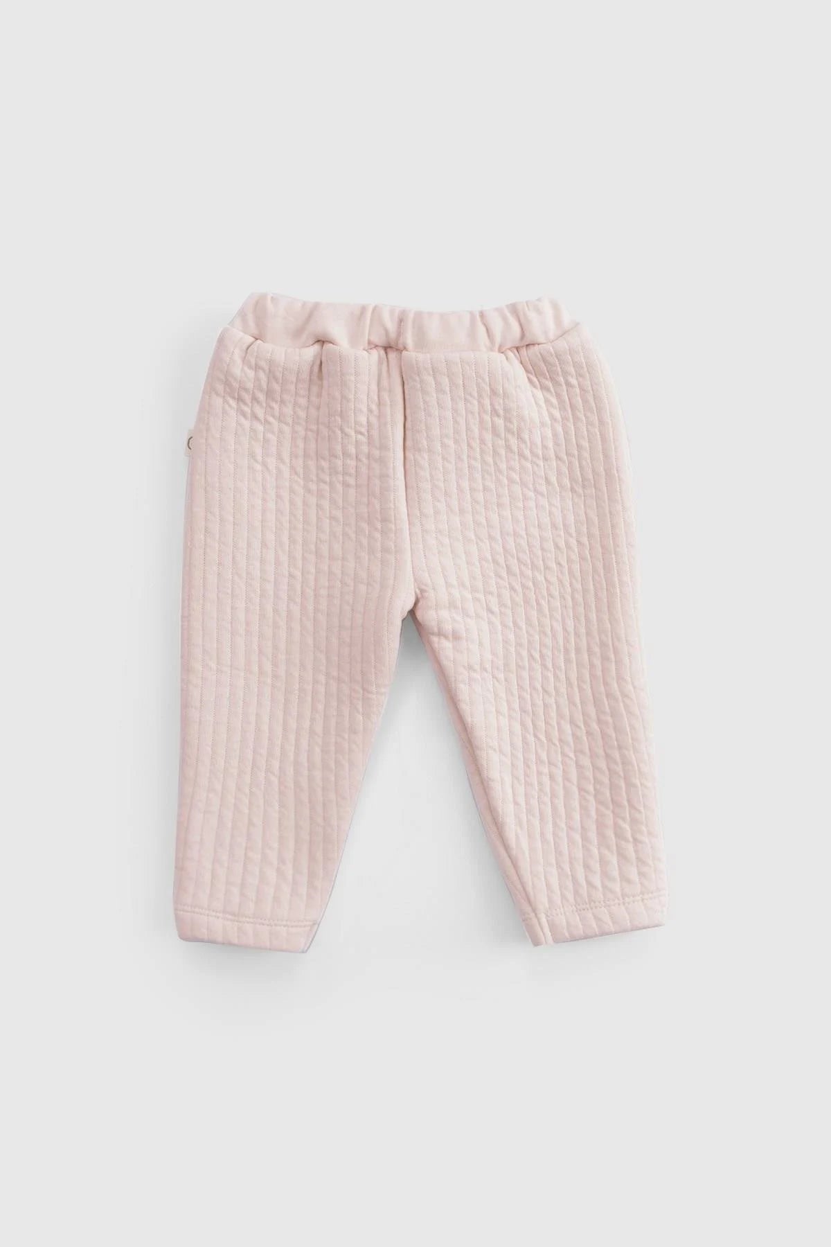 Organic Cotton Quilted Baby Tracksuit Set - Pink