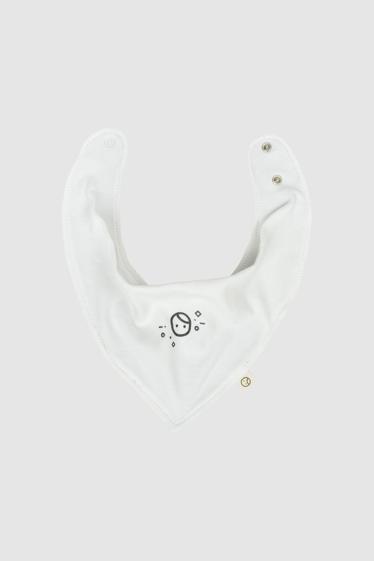 Liquid Proof Organic Cotton Scarf Bib with Gusto Pattern - White