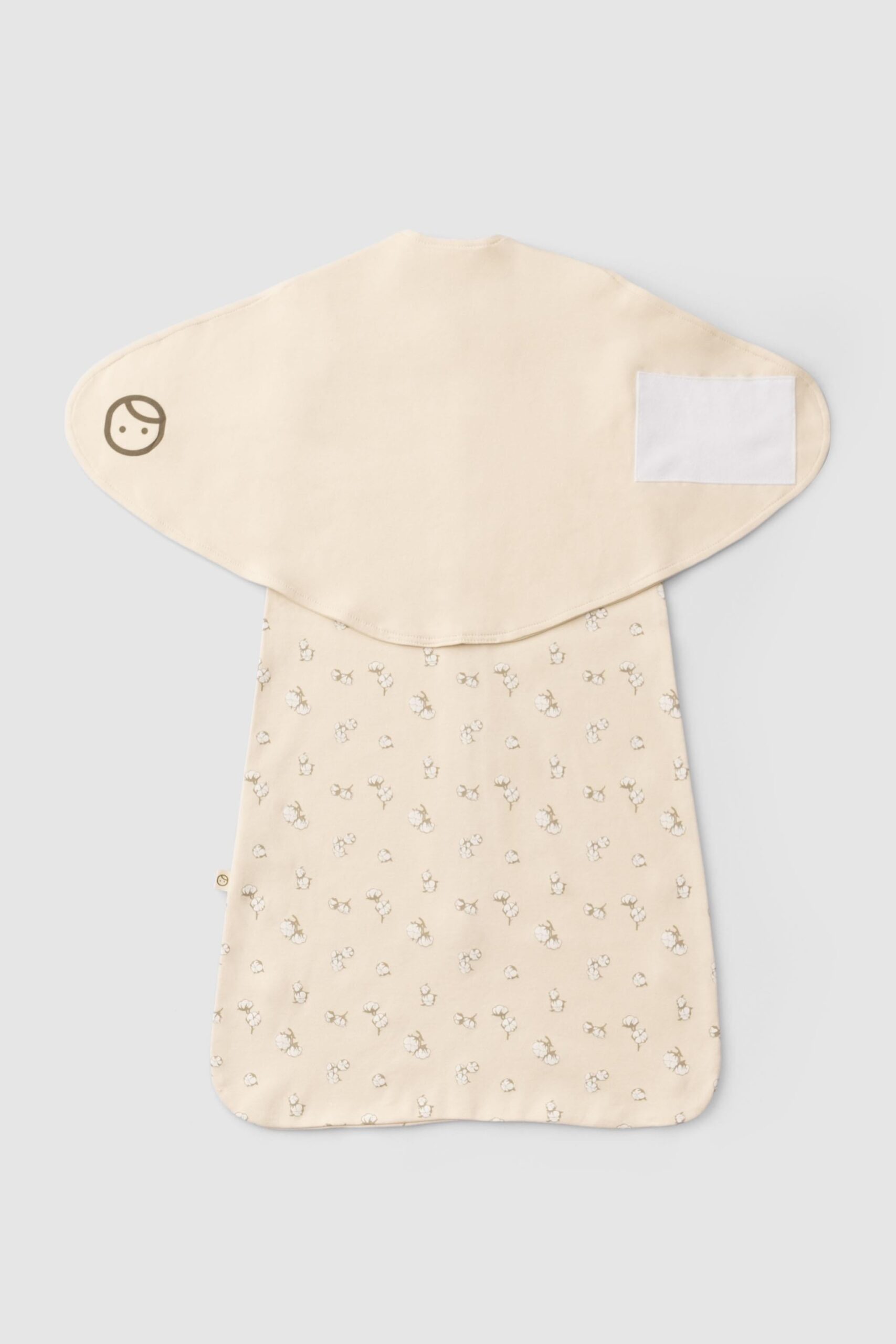 Organic Cotton Swaddle Sleeping Bag with Cotton Pattern - Soft & Cozy