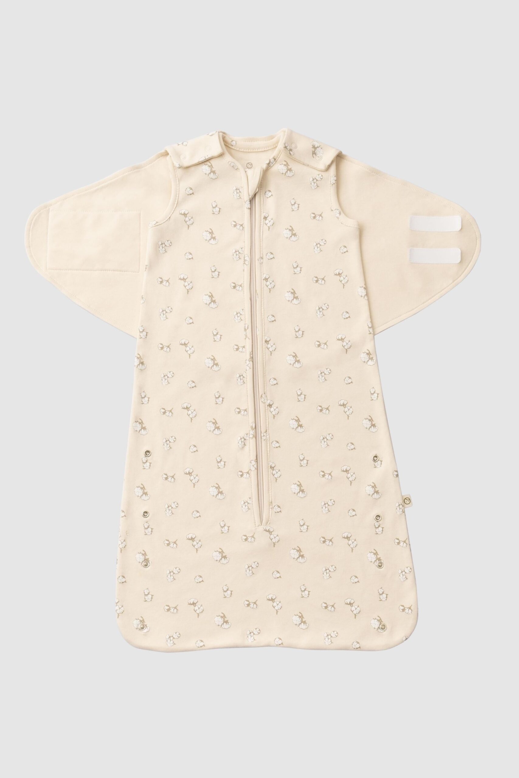 Organic Cotton Swaddle Sleeping Bag with Cotton Pattern - Soft & Cozy
