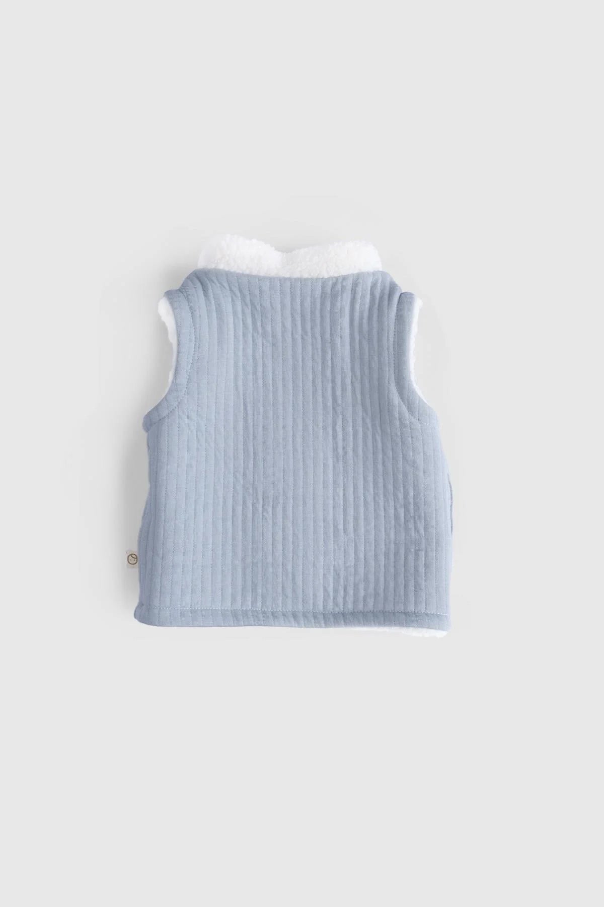 Organic Cotton Wellsoft Double Sided Baby Vest - Blue