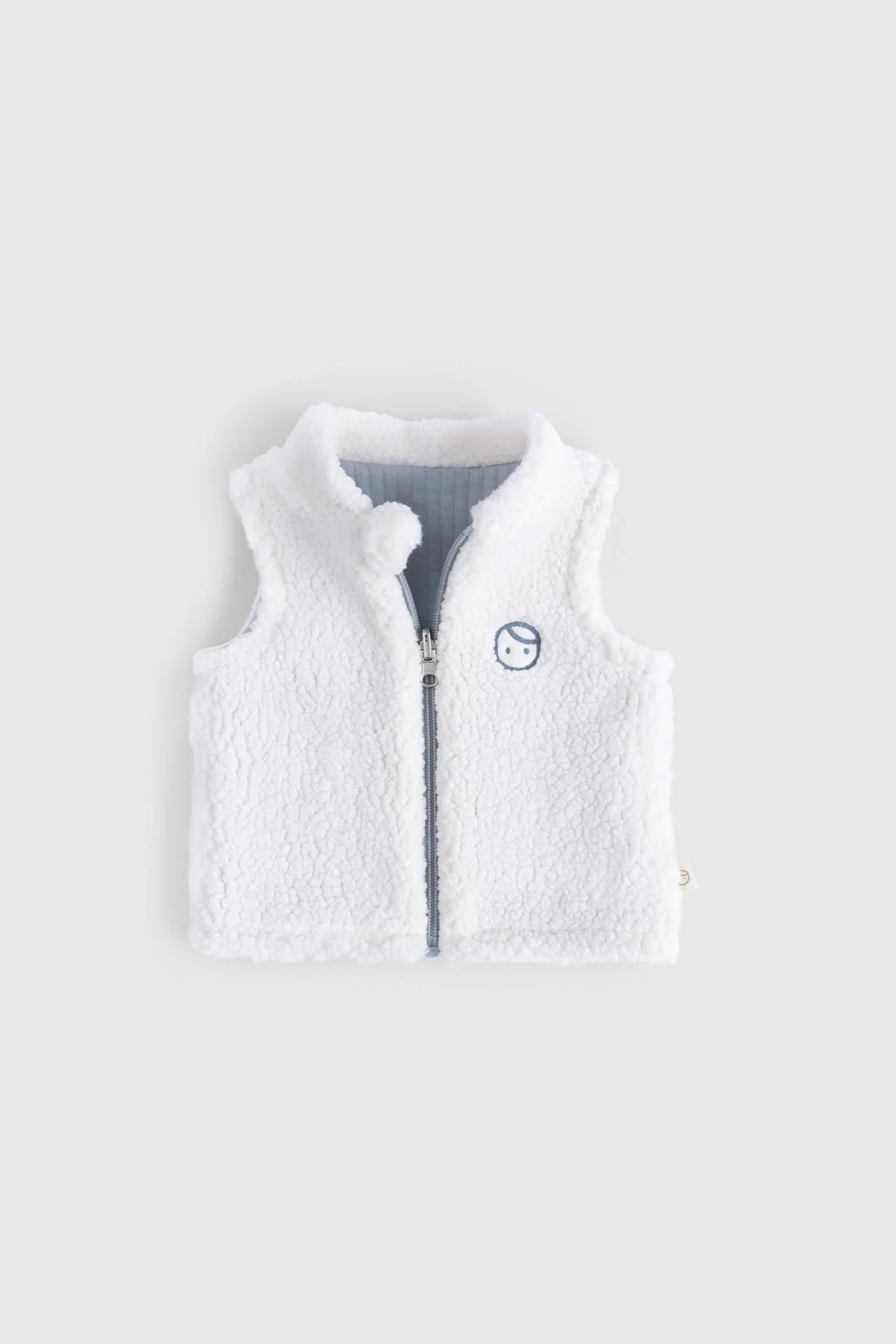 Organic Cotton Wellsoft Double Sided Baby Vest - Blue