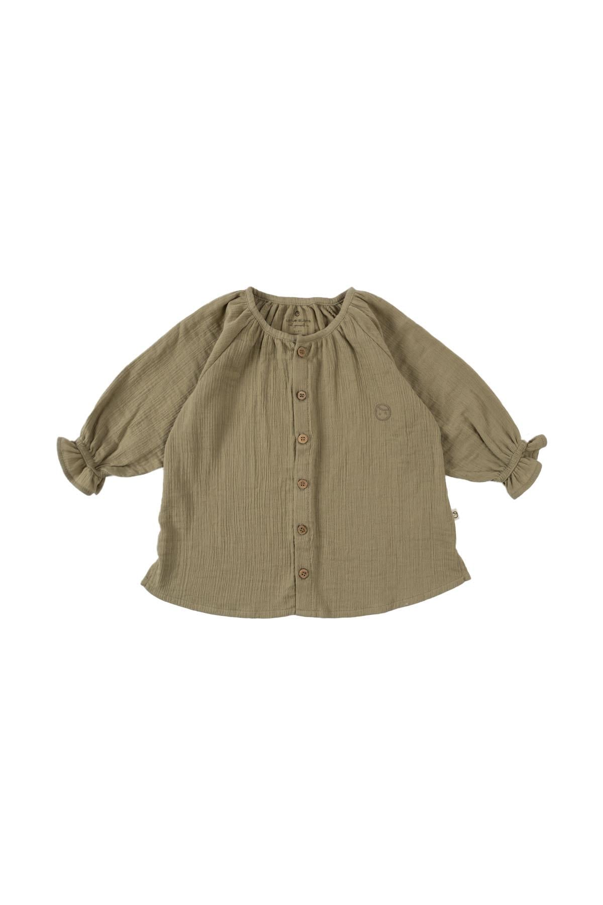 Organic Cotton Muslin Shirt - Khaki