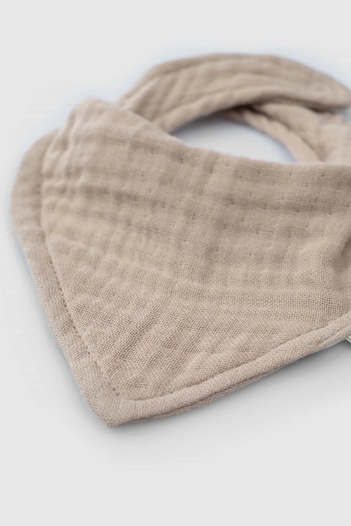 Organic Cotton Muslin Bandana Bib - Beige