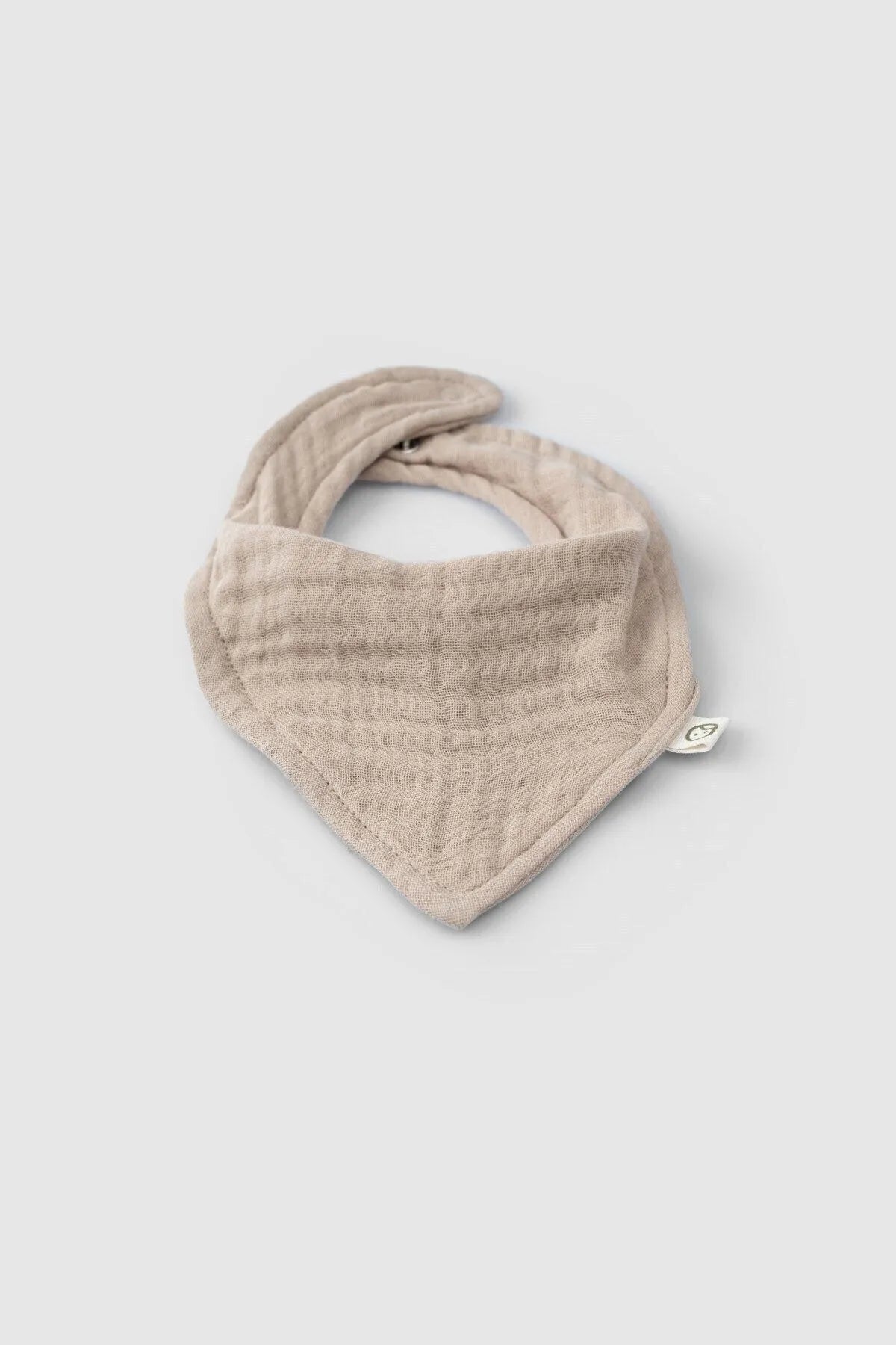 Organic Cotton Muslin Bandana Bib - Beige