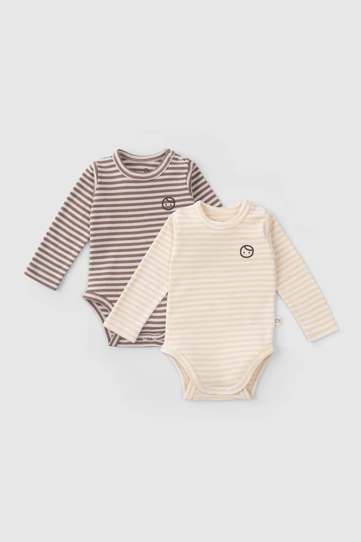 Organic Cotton Long Sleeve Bodysuit Sets with Snaps - Playtime