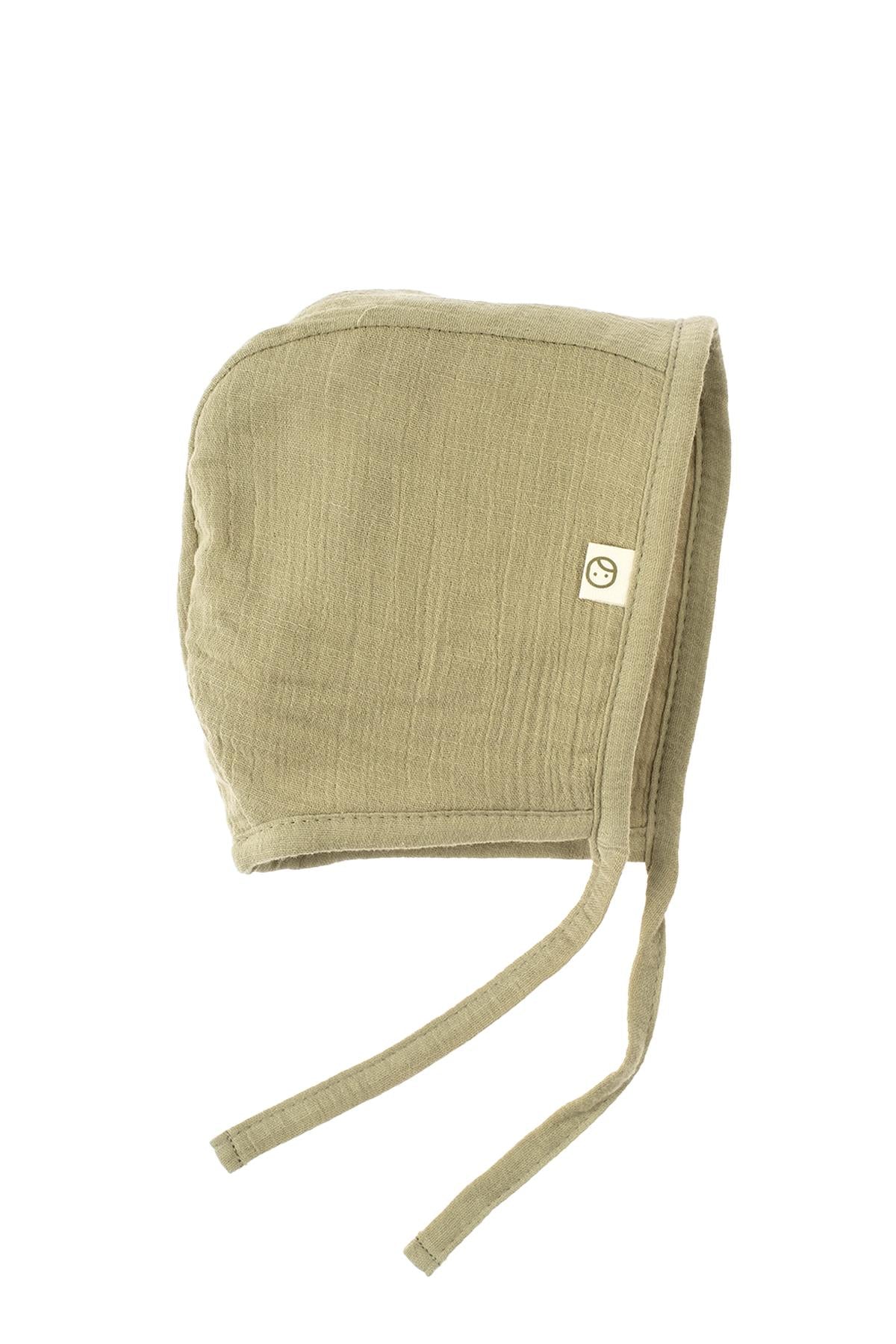 Organic Cotton Muslin British Hat in Khaki - Soft and Breathable for Babies