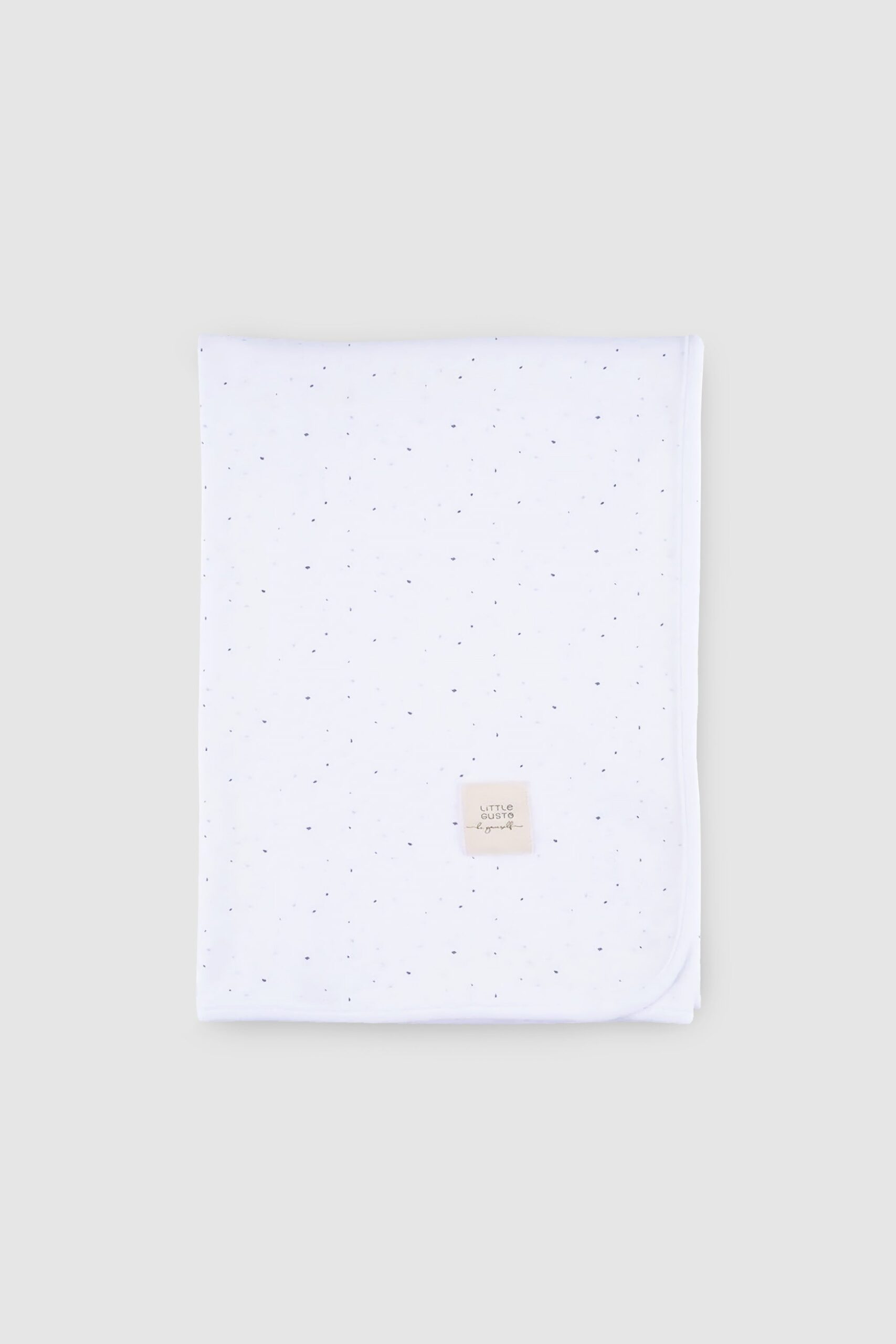 Organic Cotton Double Layer Baby Blanket - White with Confetti Pattern