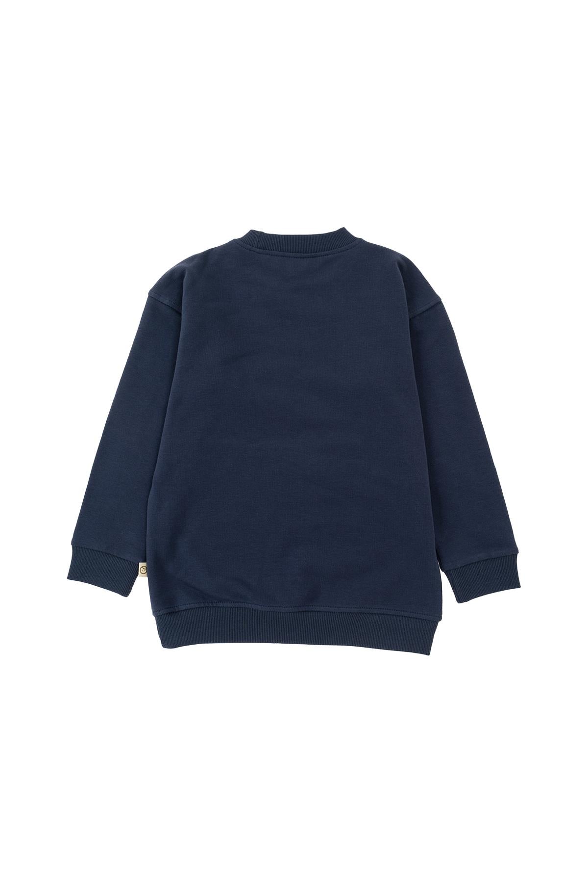 Navy Blue Organic Cotton Sweatshirt for Kids - Soft & Comfortable