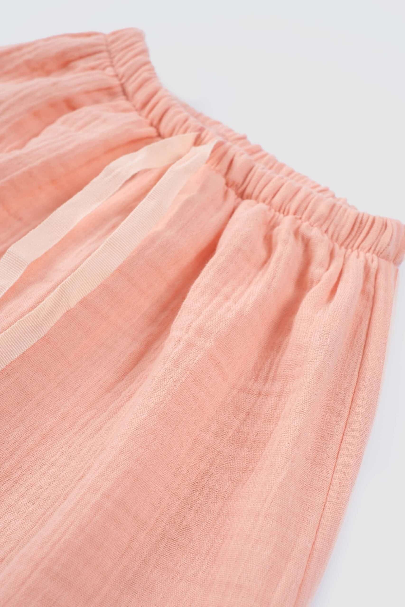 Organic Cotton Muslin Trousers in Pink | Breathable Children's Wear