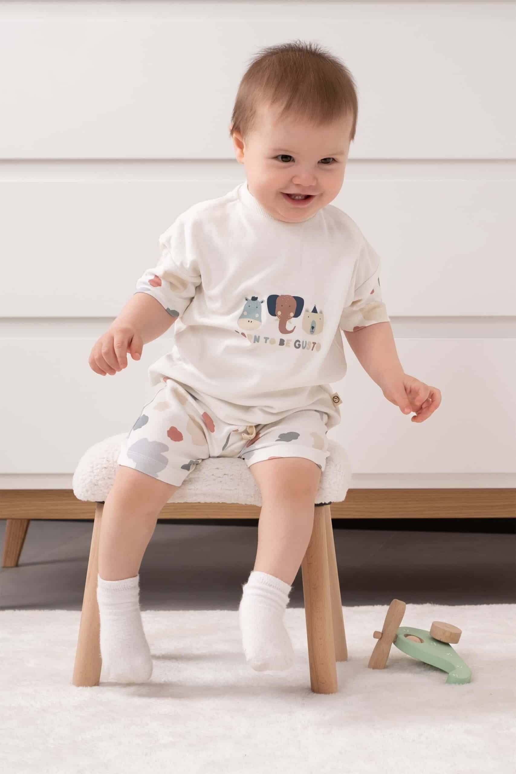 Organic Cotton Baby Short Set - Animal Pattern | Soft & Eco-Friendly Babywear