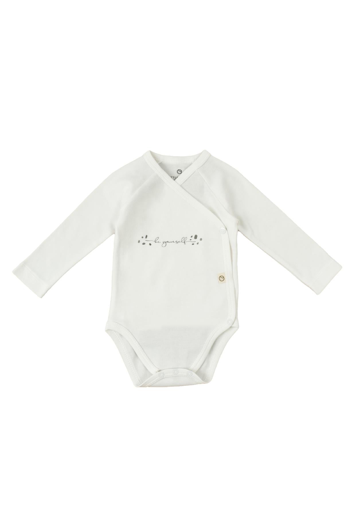 Organic Cotton Long Sleeve Side Snap Bodysuit - White | Soft & Gentle for Babies