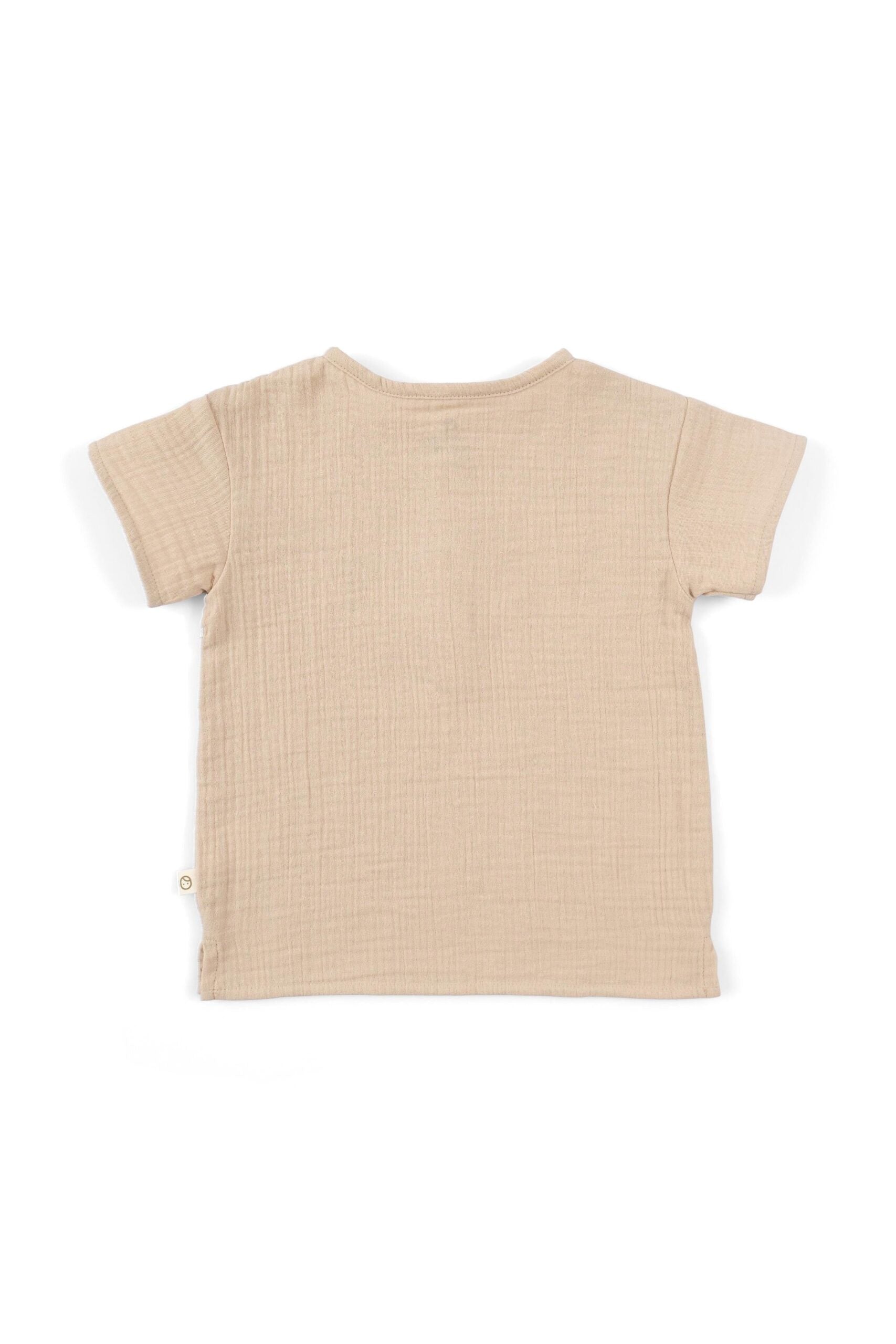 Organic Cotton Muslin T-Shirt for Kids - Beige | Comfortable and Eco-Friendly