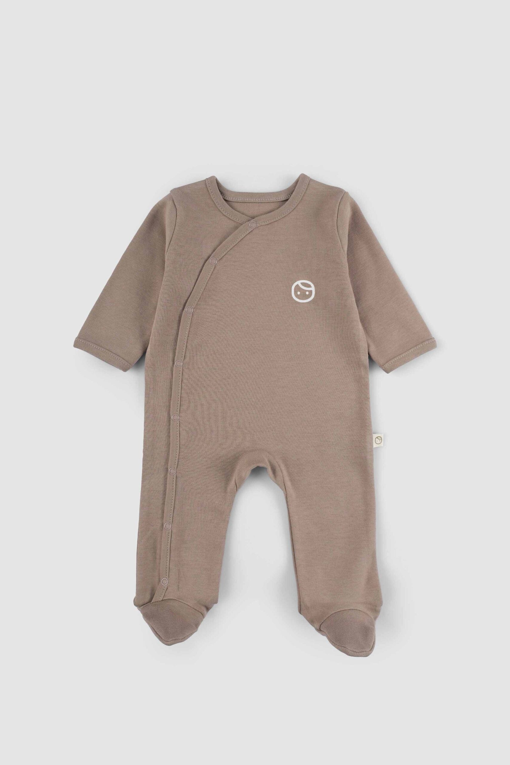 Organic Cotton Footed Onesie - Brown | Soft & Breathable