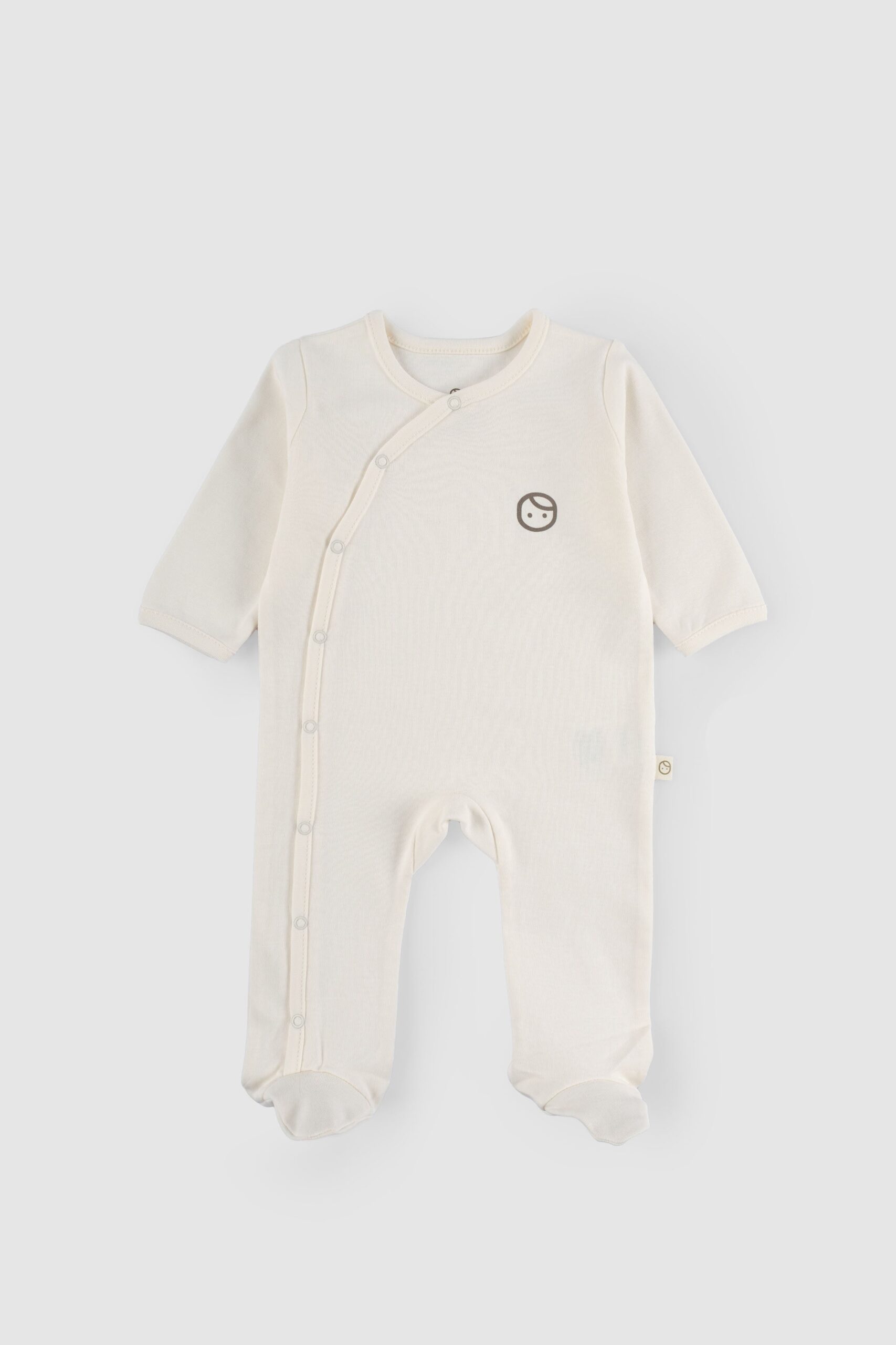 Organic Cotton Footed Onesie - Cream | Soft, Breathable, and Easy to Wear