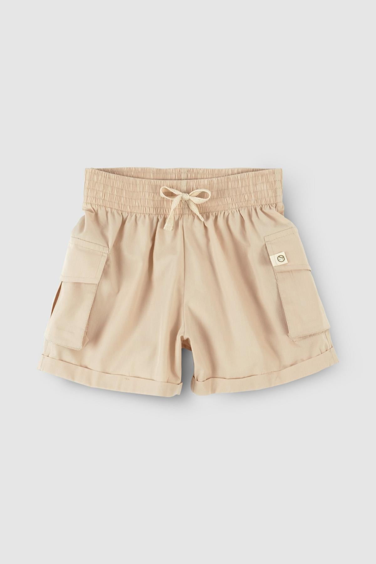 Organic Cotton Cargo Shorts - Beige Kids | Soft and Durable