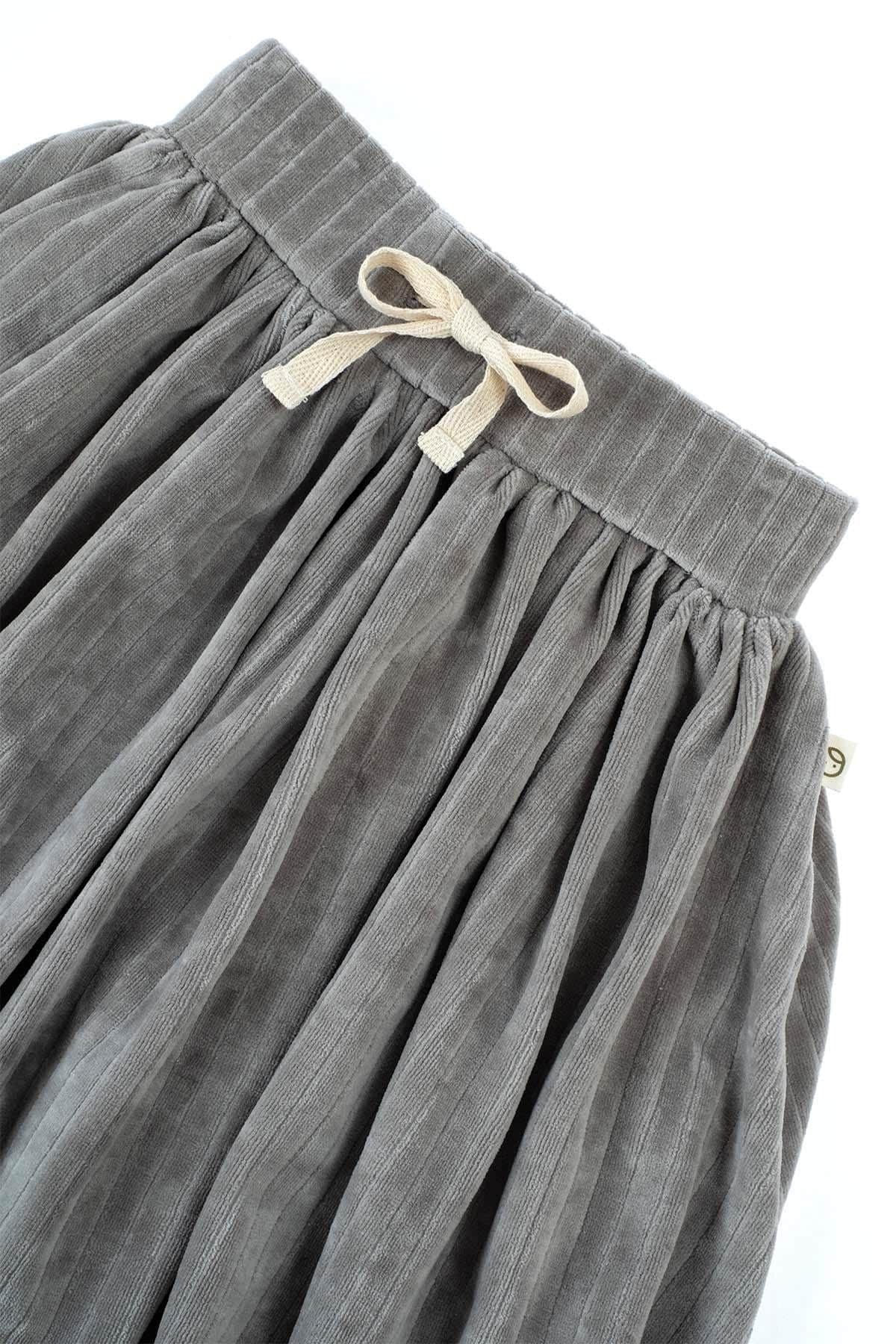 Grey Velvet Mini Skirt for Girls | Chic & Comfortable Kids Fashion