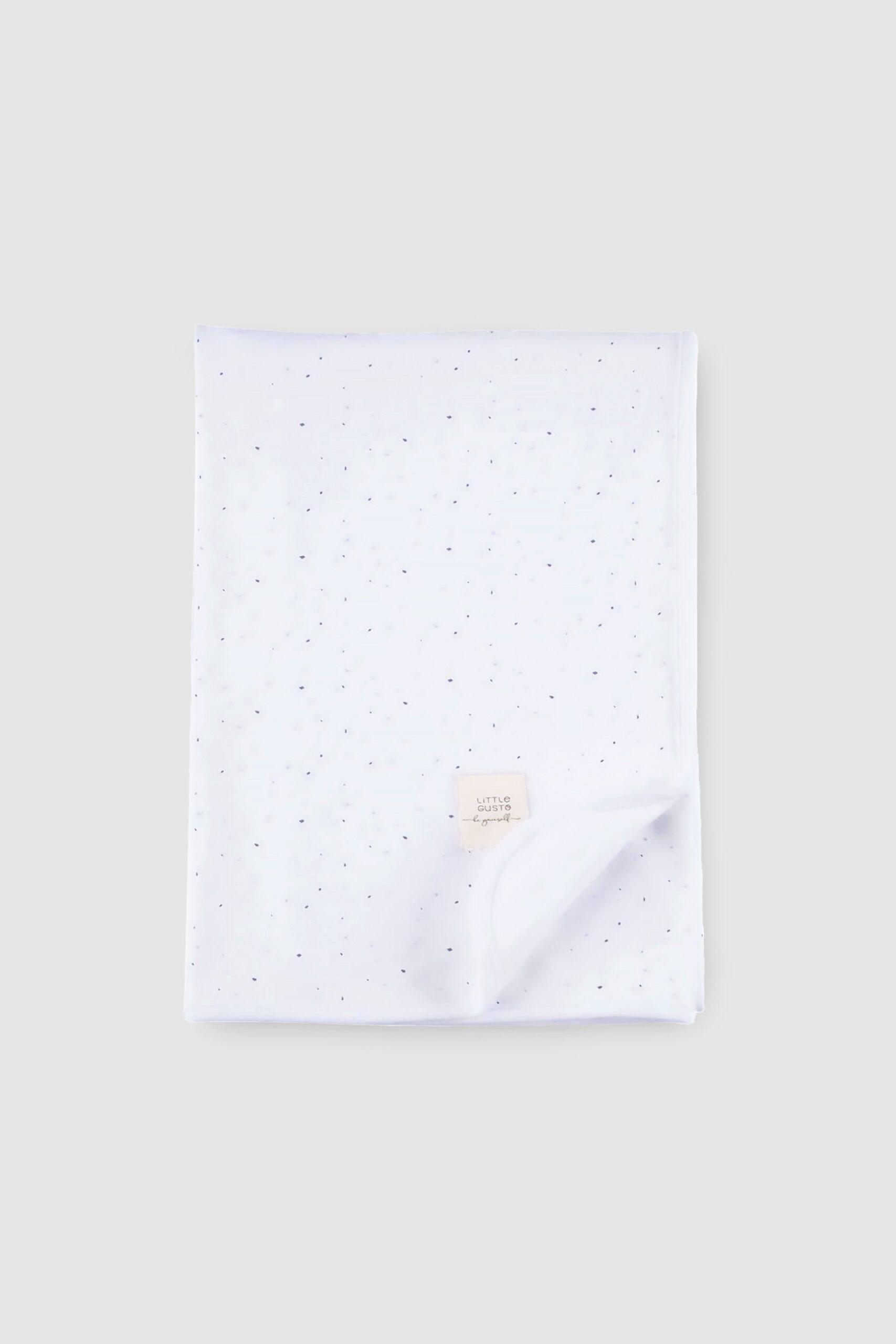 Organic Cotton Double Layer Baby Blanket - White with Confetti Pattern