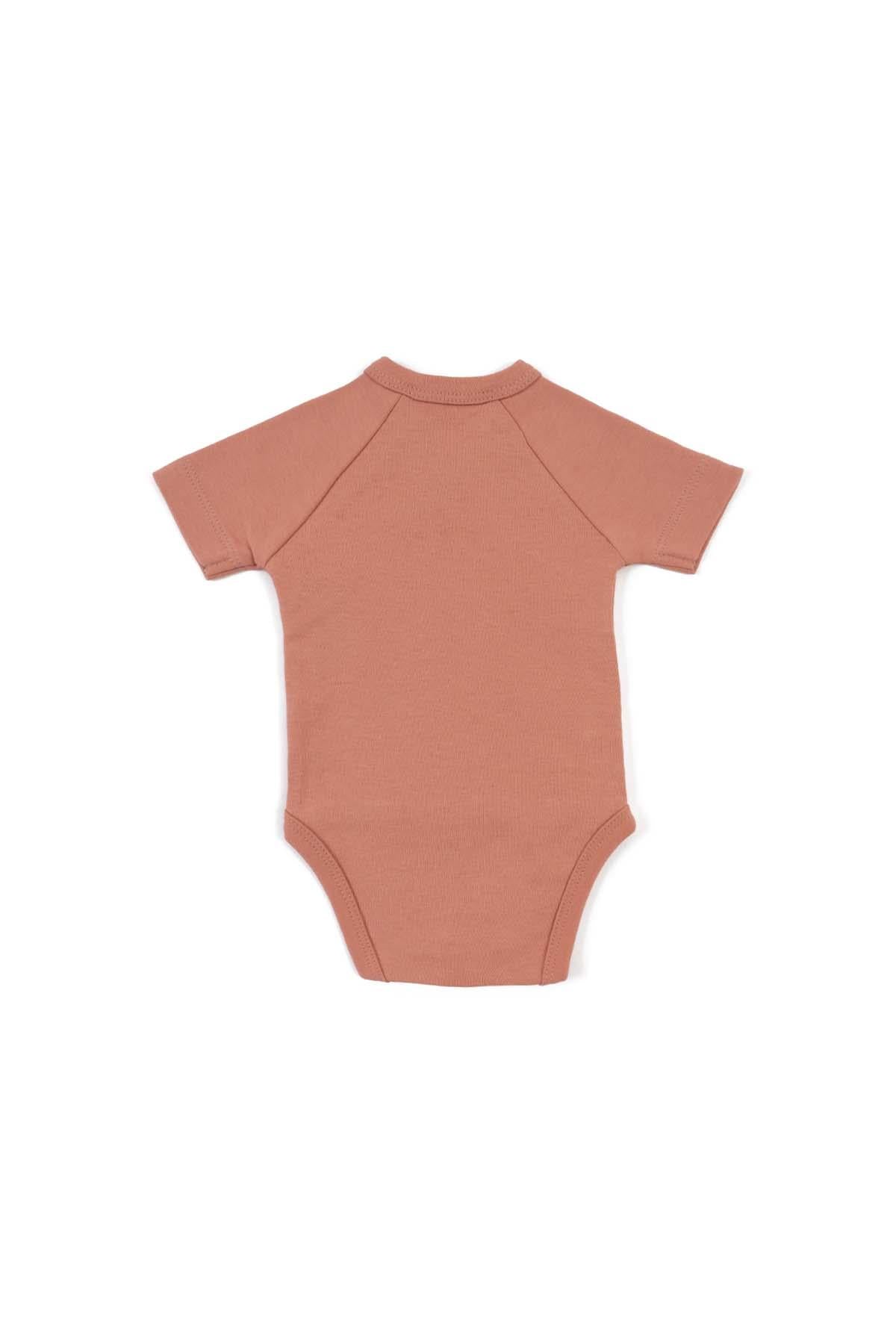 Pink Organic Cotton Kimono-Style Bodysuit for Kids - Easy Side Snaps