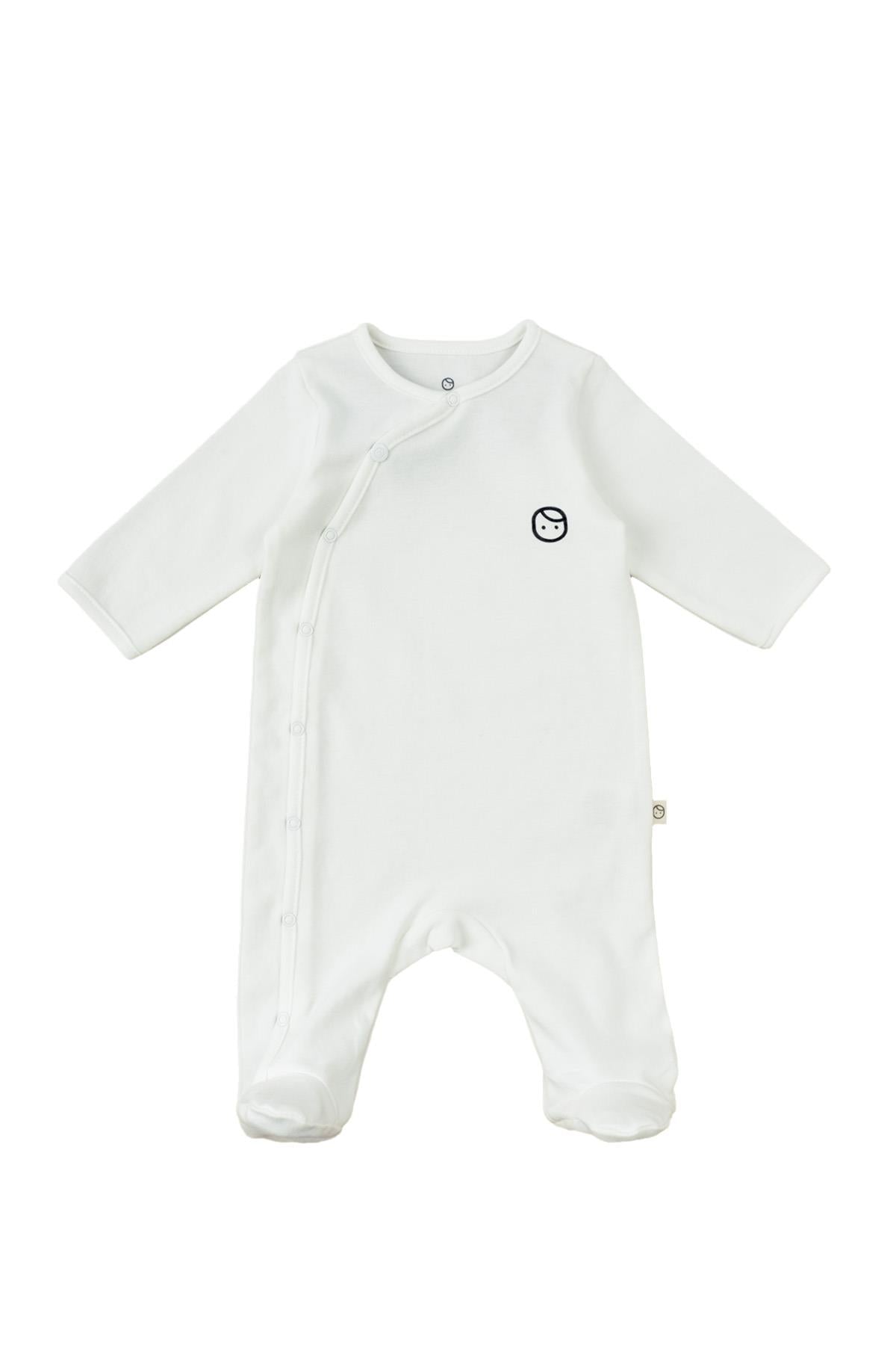 Organic Cotton Footed Onesie - White | Breathable