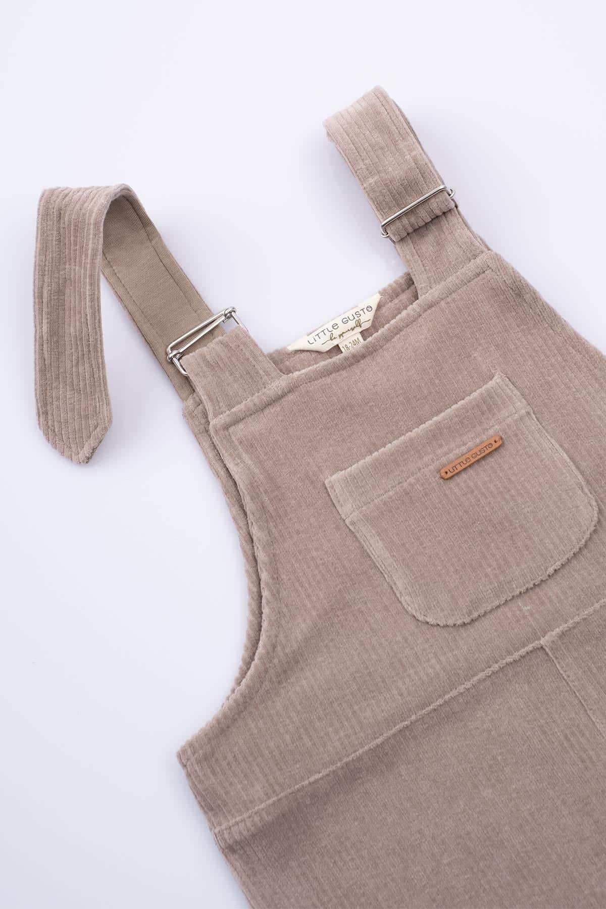 Brown Velvet Overall for Babies | Luxurious Comfort and Style