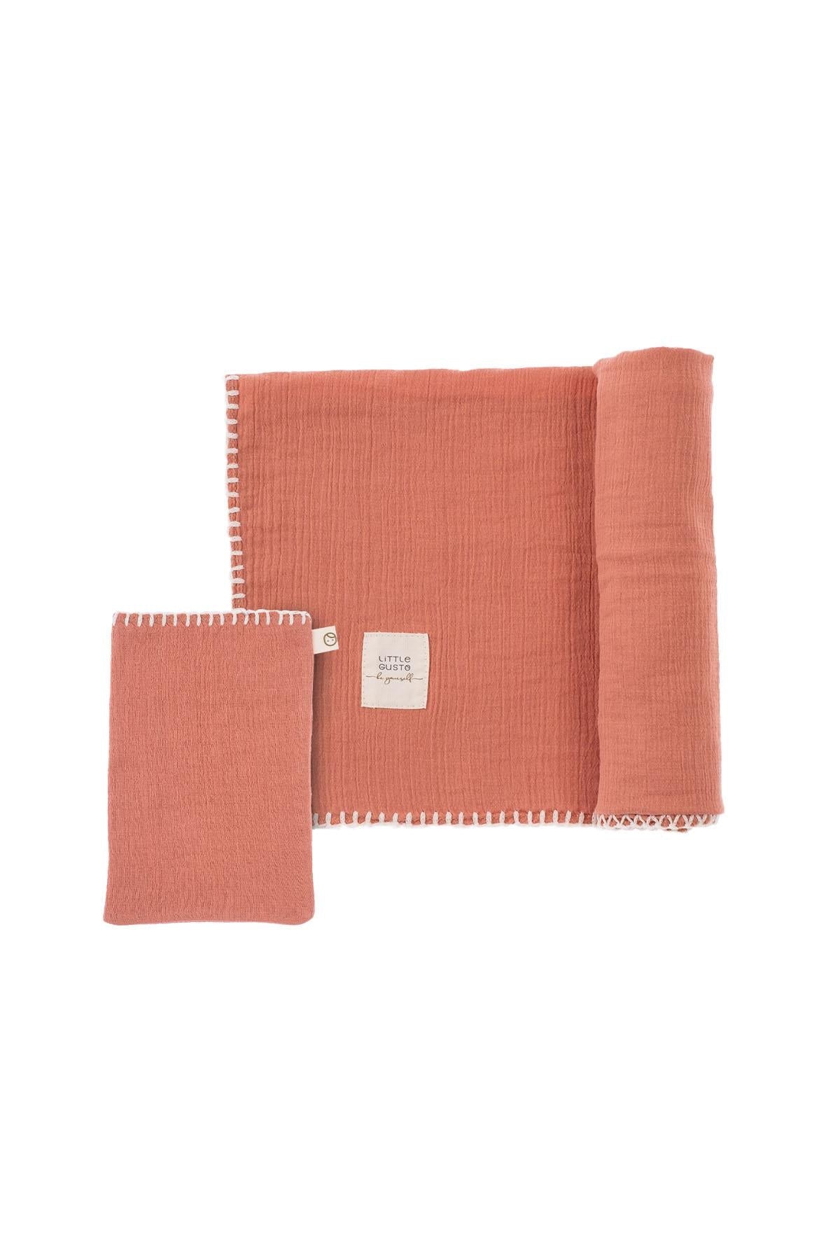 Organic Cotton Muslin Swaddle in Pink - Soft, Breathable, and Gentle