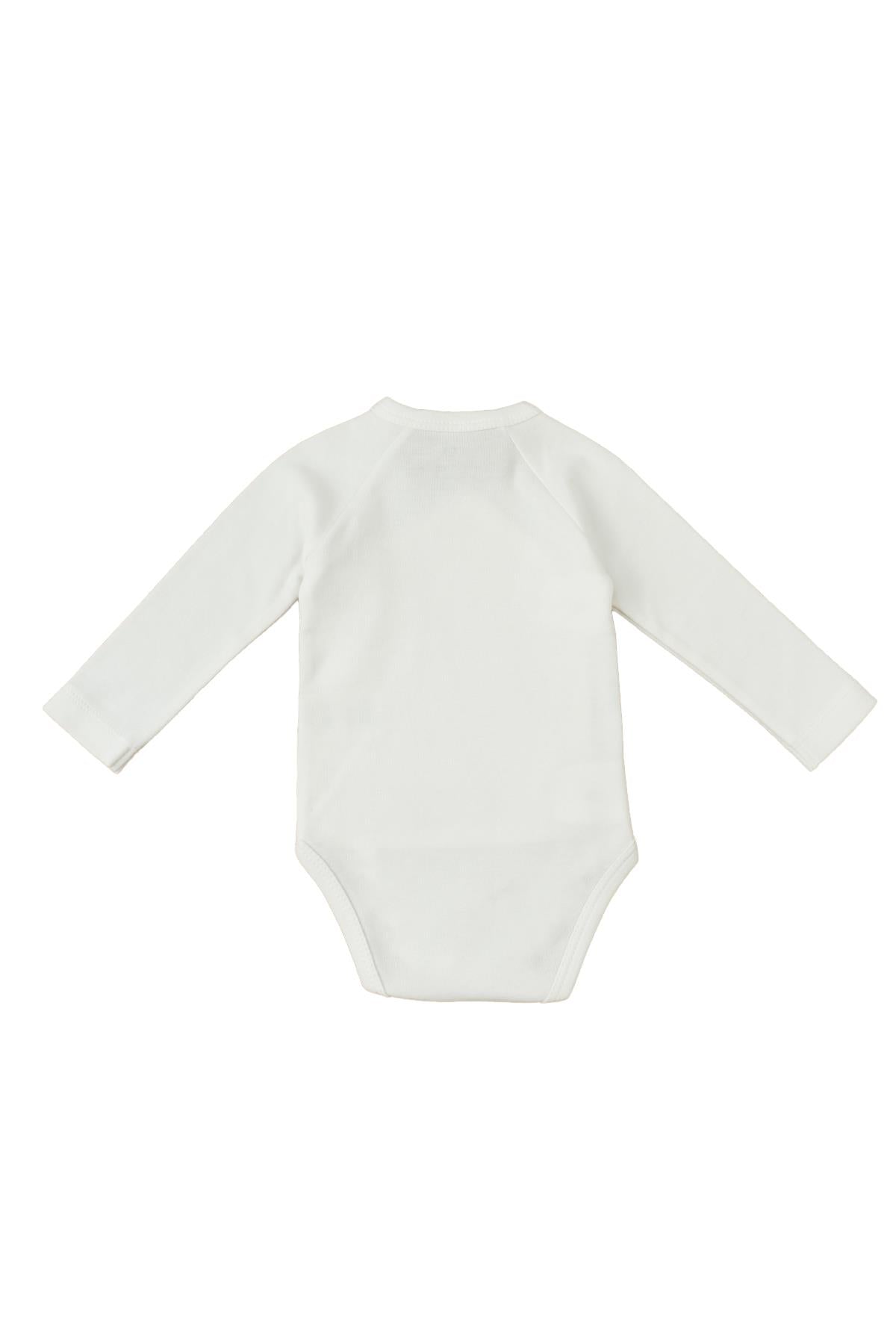 Organic Cotton Long Sleeve Side Snap Bodysuit - White | Soft & Gentle for Babies