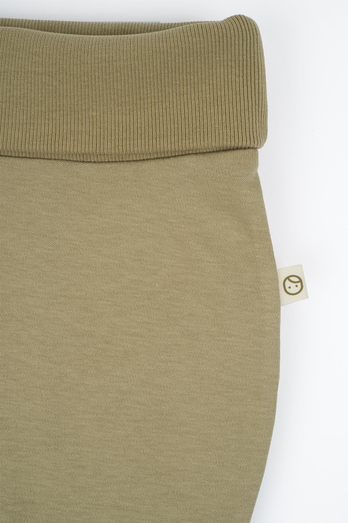 Organic Cotton High Waist Leggings - Khaki for Kids 