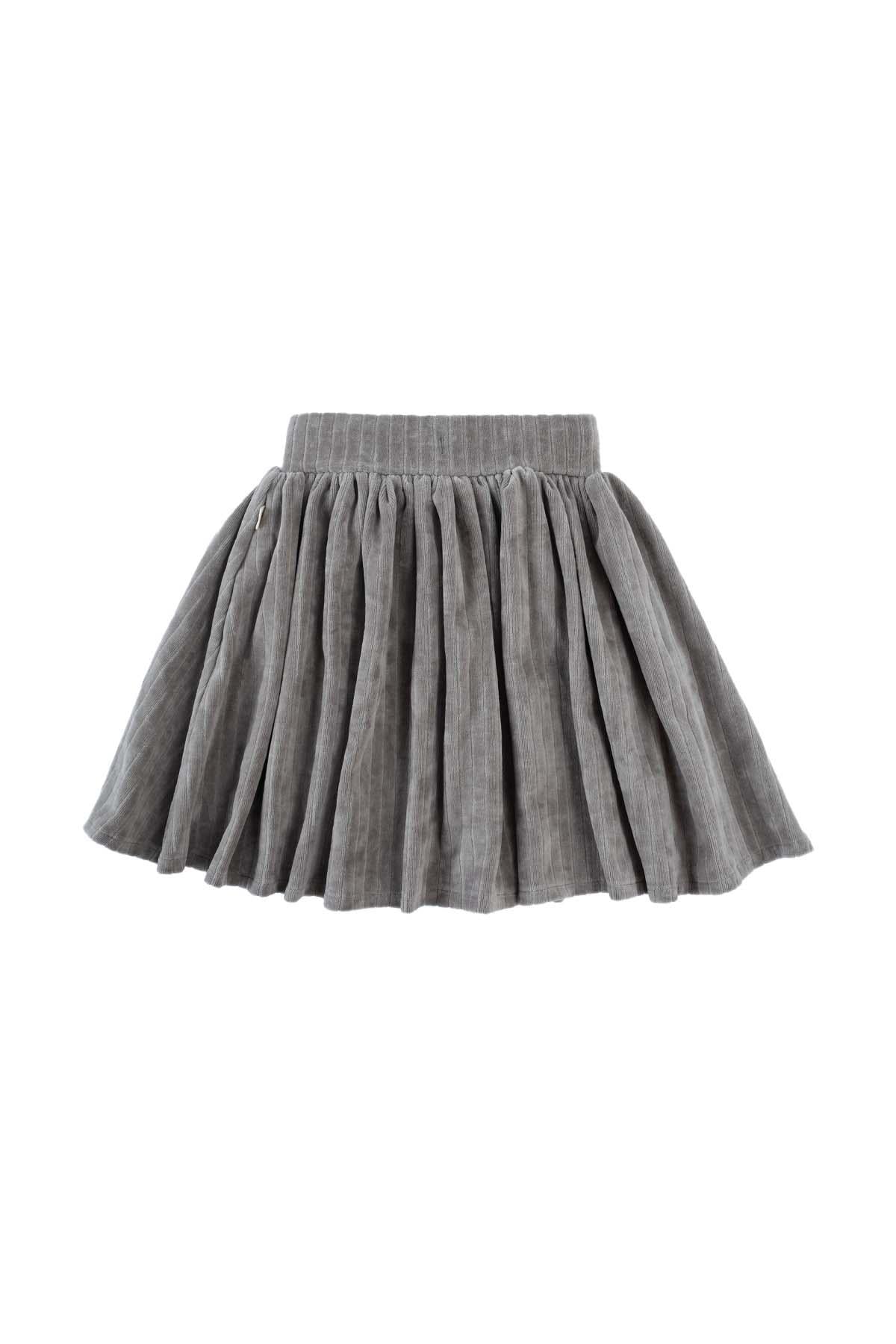 Grey Velvet Mini Skirt for Girls | Chic & Comfortable Kids Fashion