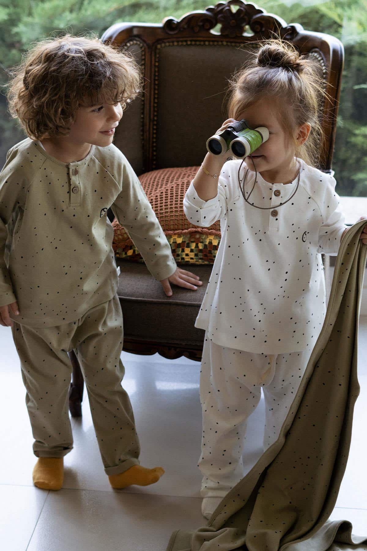 Cosmos White Organic Cotton Pyjama Set | Pure Comfort Sleepwear