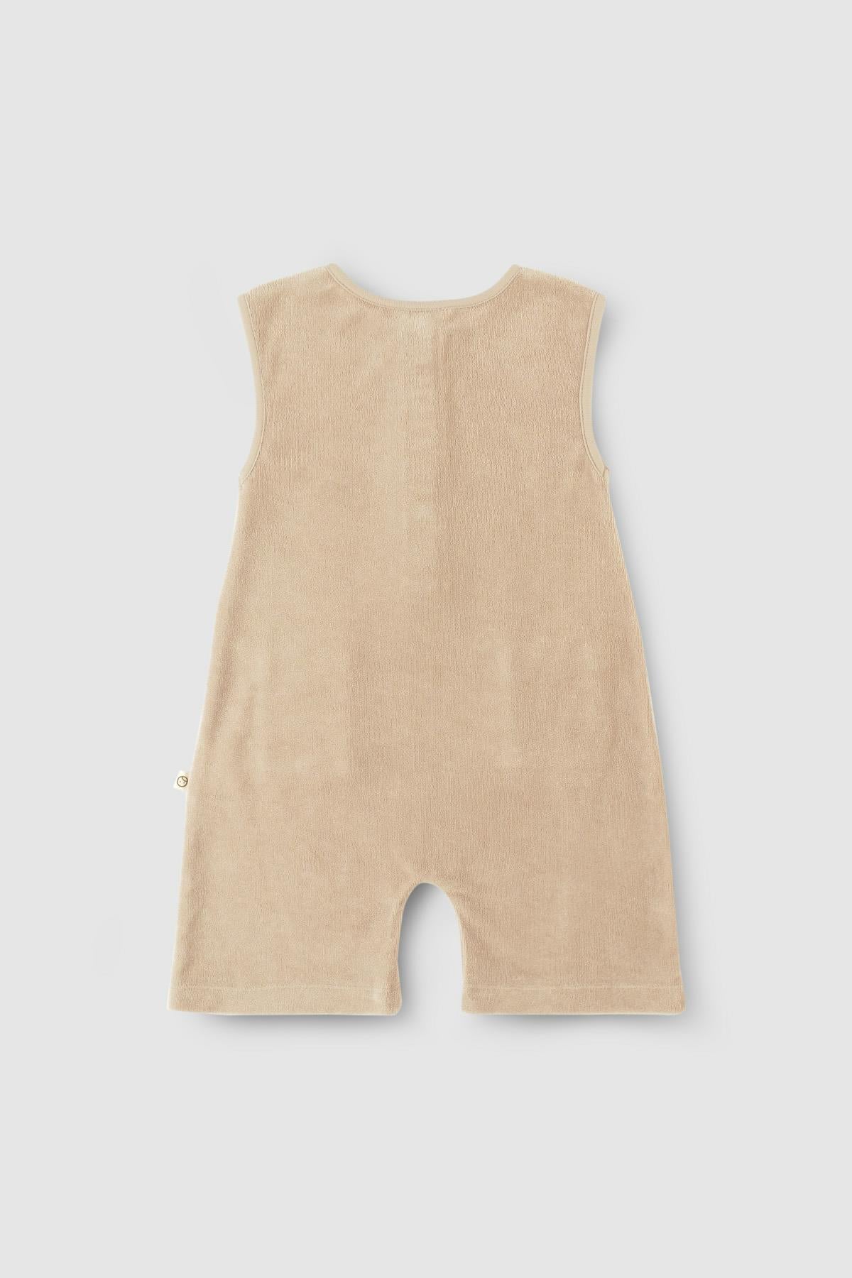 Beige Organic Cotton Sleeveless Romper for Kids - Soft & Comfy