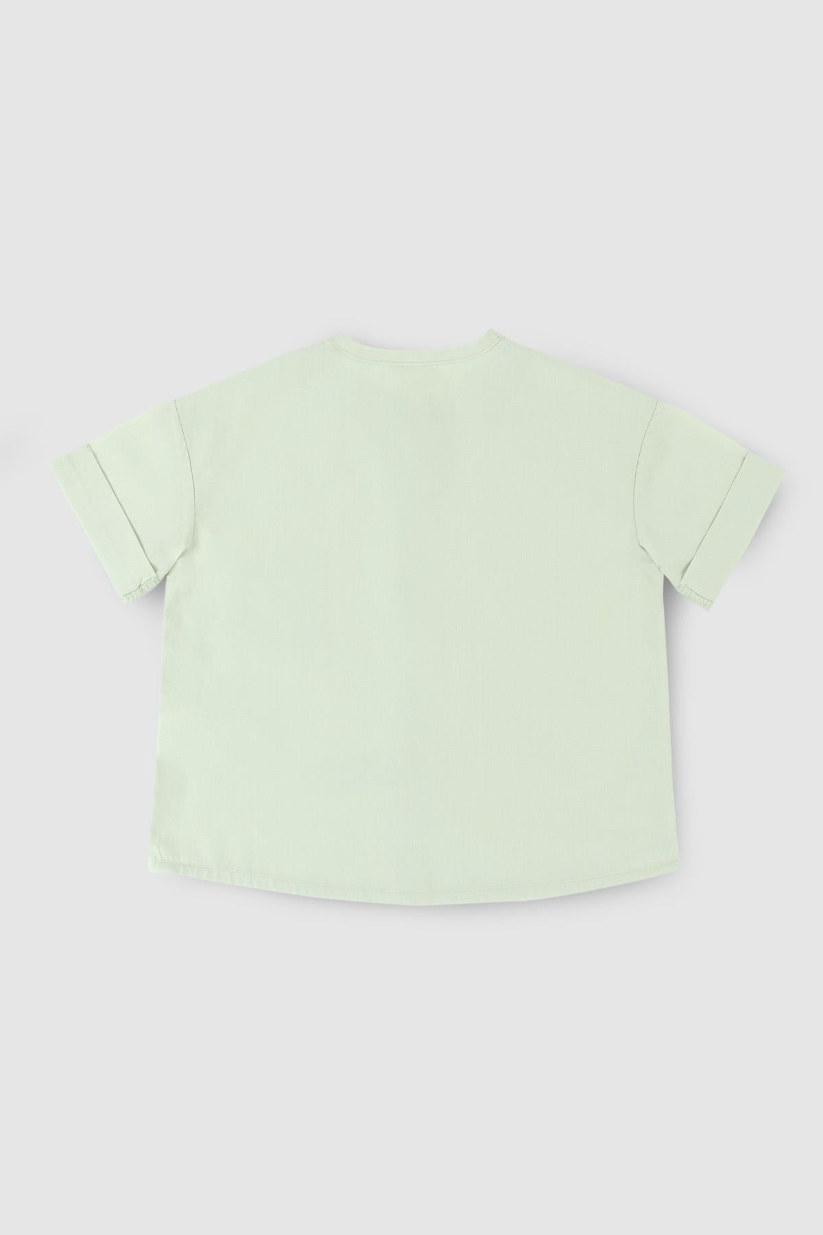 Organic Cotton Short Sleeve Shirt for Kids - Green & Comfortable