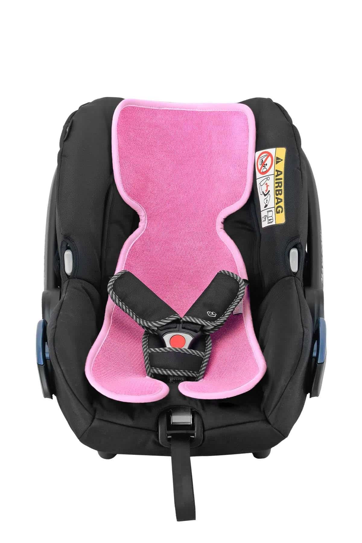 Organic Cotton Dark Pink Baby Car Seat Cushion (0-1 Years)