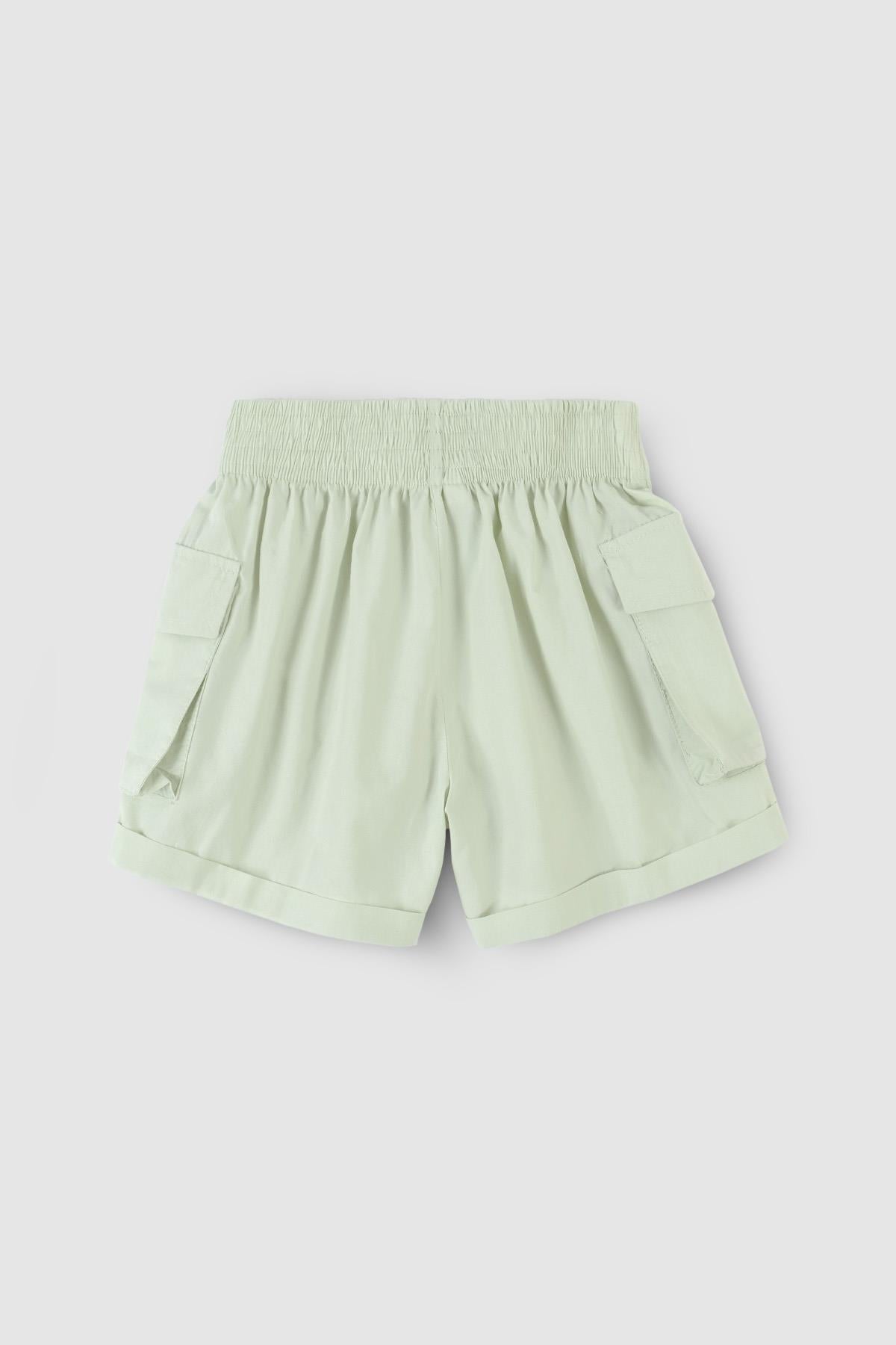 Organic Cotton Cargo Shorts - Green | Soft, Breathable, and Kid-Friendly Design